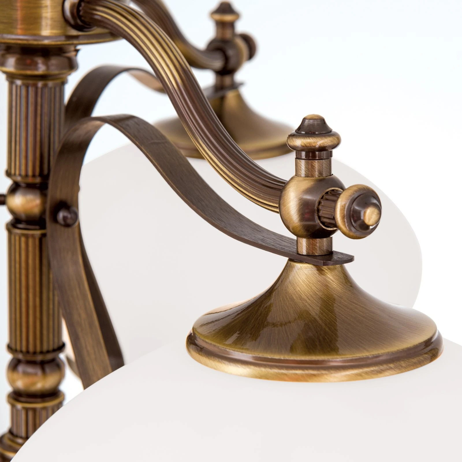 Luster EMPIRE, 3 svetla, antik mesing, opalno staklo (patina) - 6