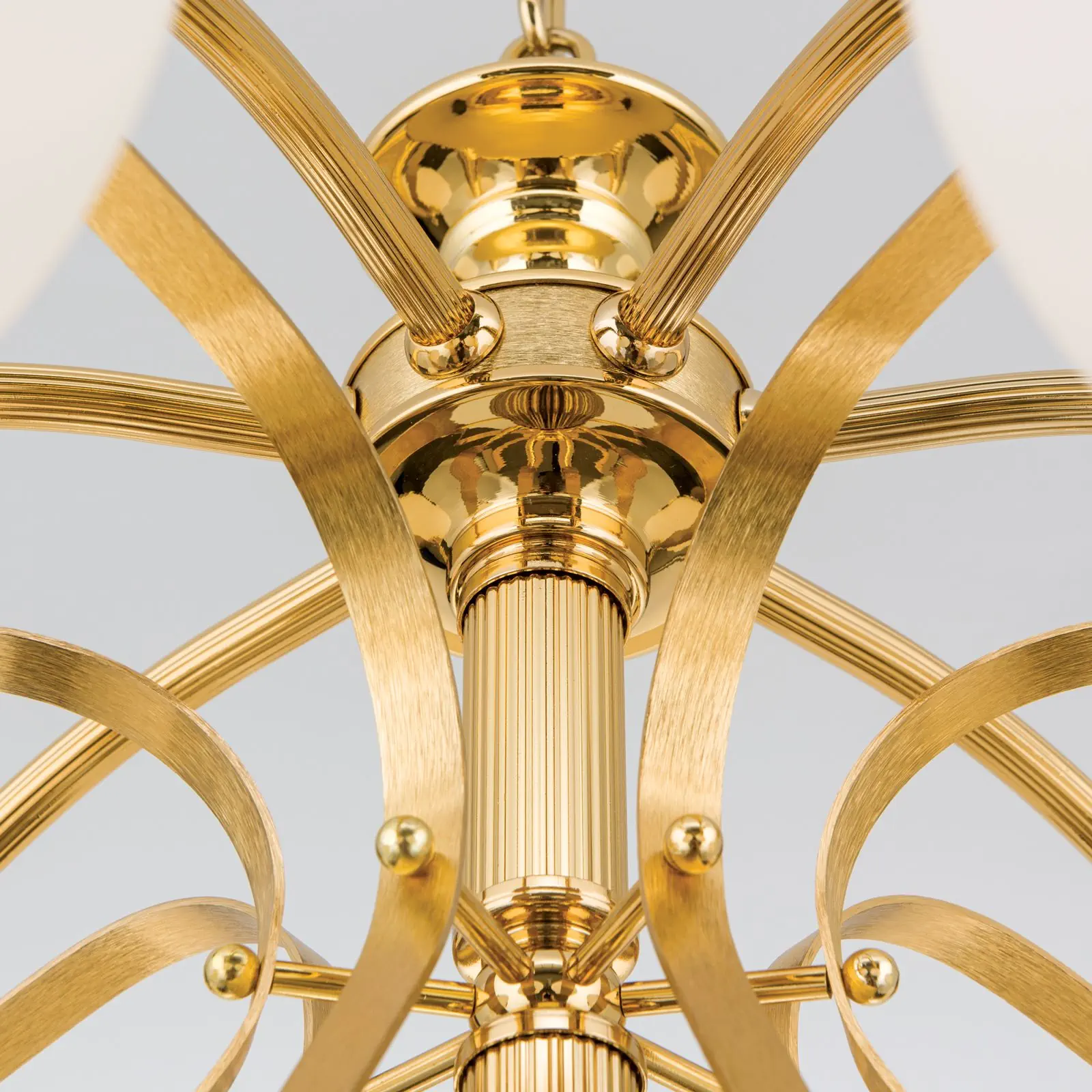 Luster EMPIRE, 7 svetala, zlato, sa opalno-zlatnim staklom - 5