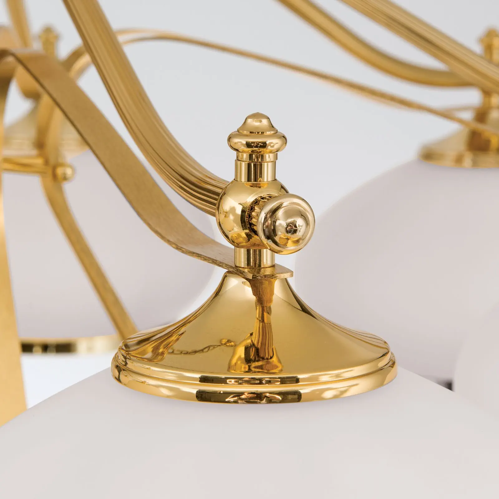 Luster EMPIRE, 7 svetala, zlato, sa opalno-zlatnim staklom - 6