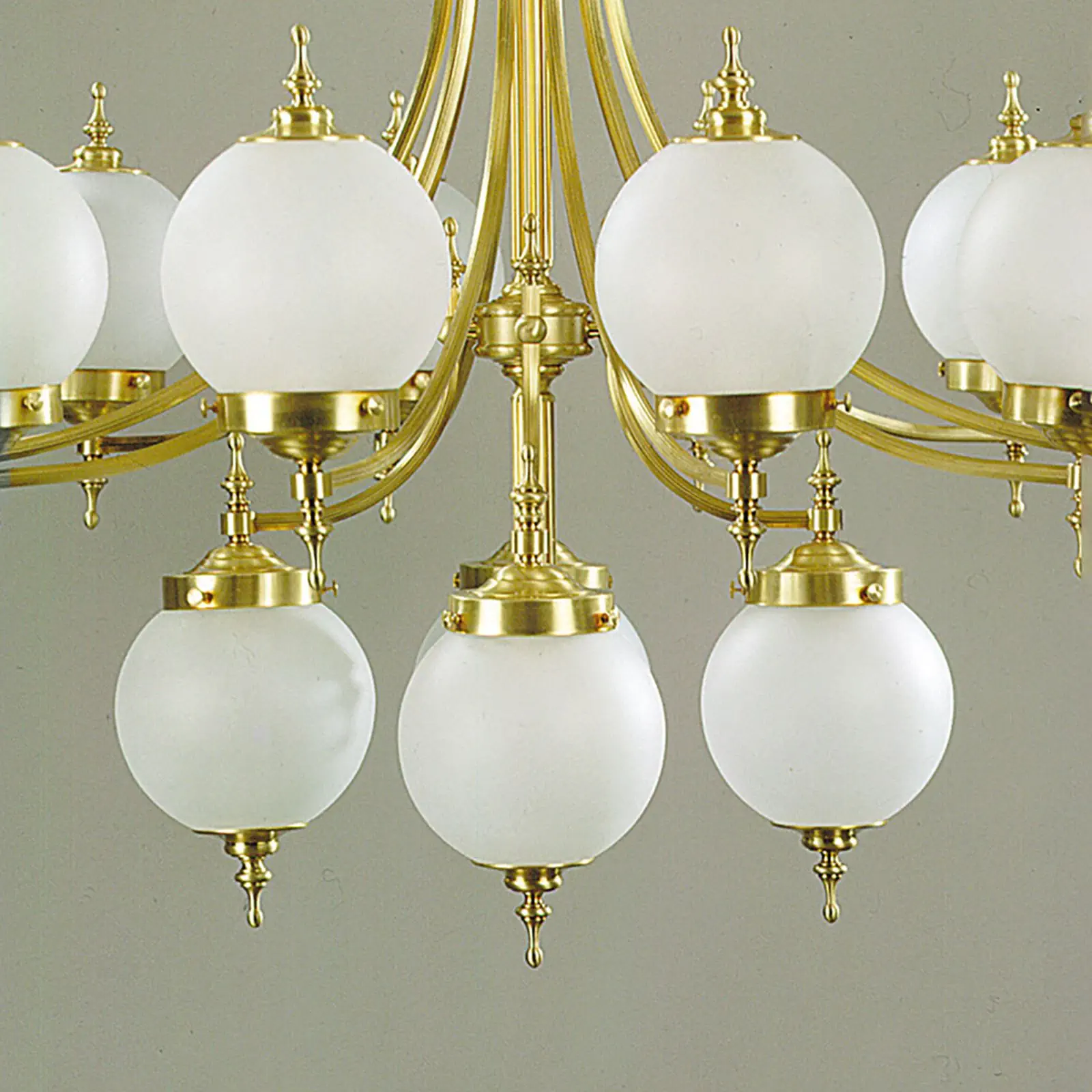 Luster 1510 OBJEKTDESIGN, 22 izvora svetla, bronza, sa matiranim staklom - 2