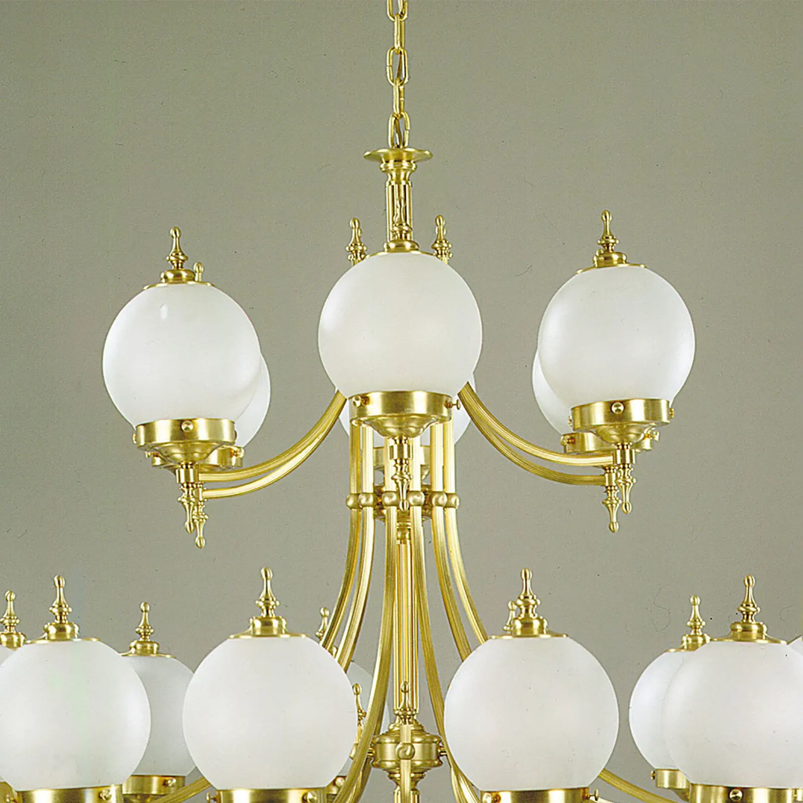 Luster 1510 OBJEKTDESIGN, 22 izvora svetla, bronza, sa matiranim staklom - 3