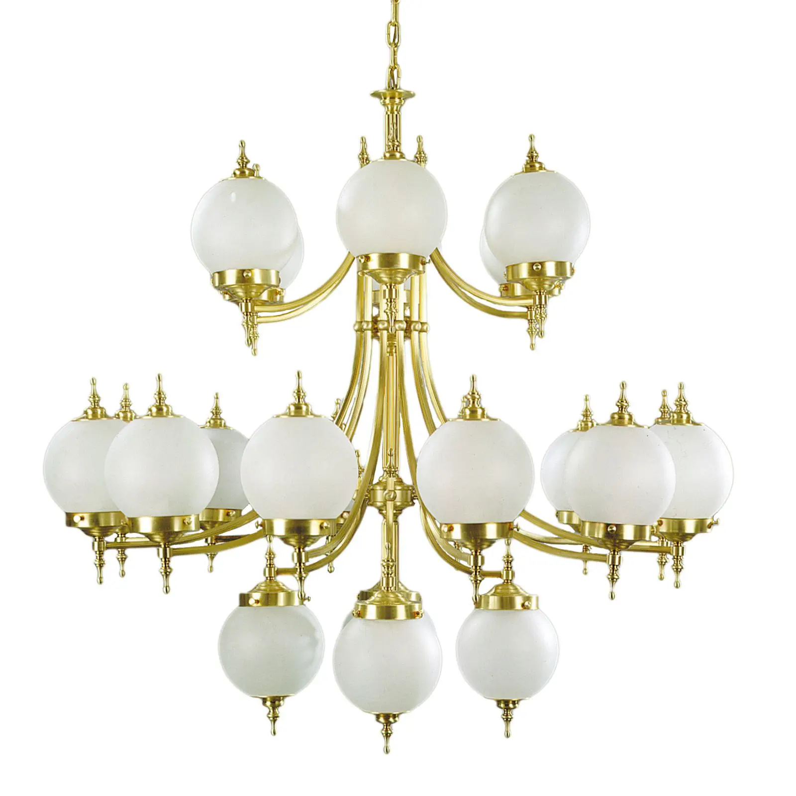 Luster 1510 OBJEKTDESIGN, 22 izvora svetla, bronza, sa matiranim staklom - 4