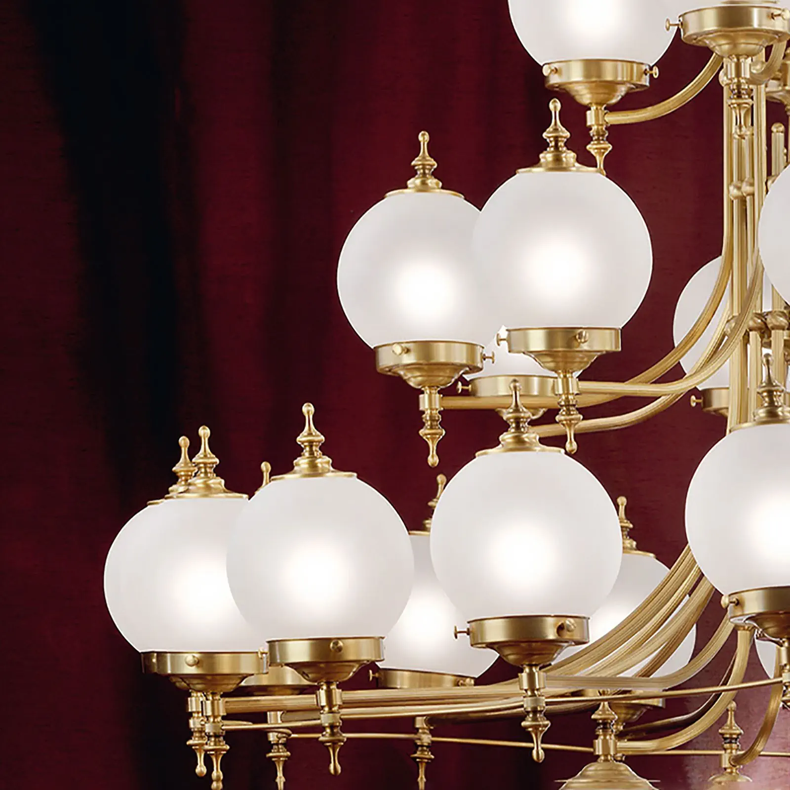 Luster 1510 OBJEKTDESIGN, 32 izvora svetla, bronza, sa matiranim staklom - 4