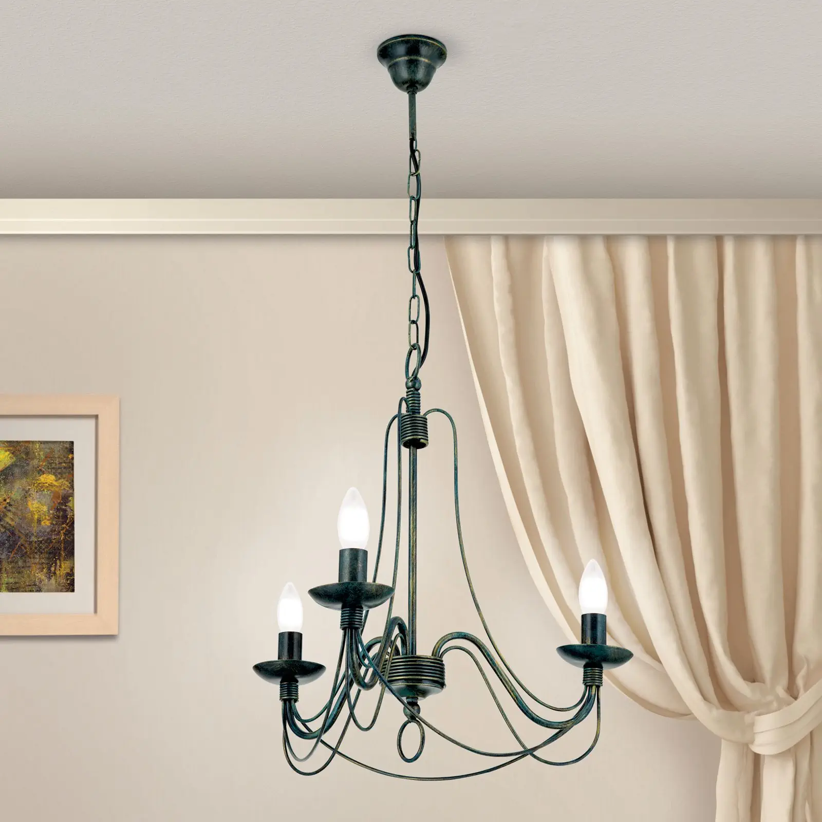 Luster VELA, 3 izvora svetla, antik - 2