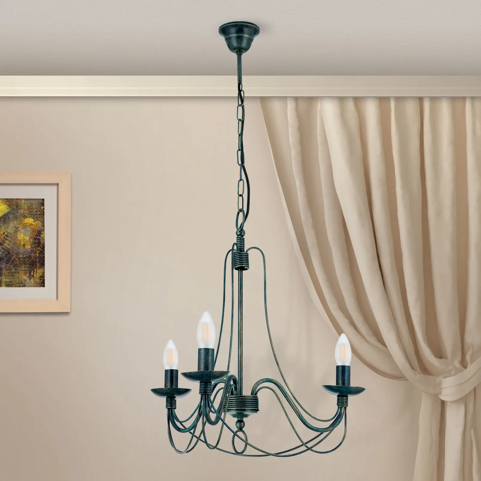 Luster VELA, 3 izvora svetla, antik - 3