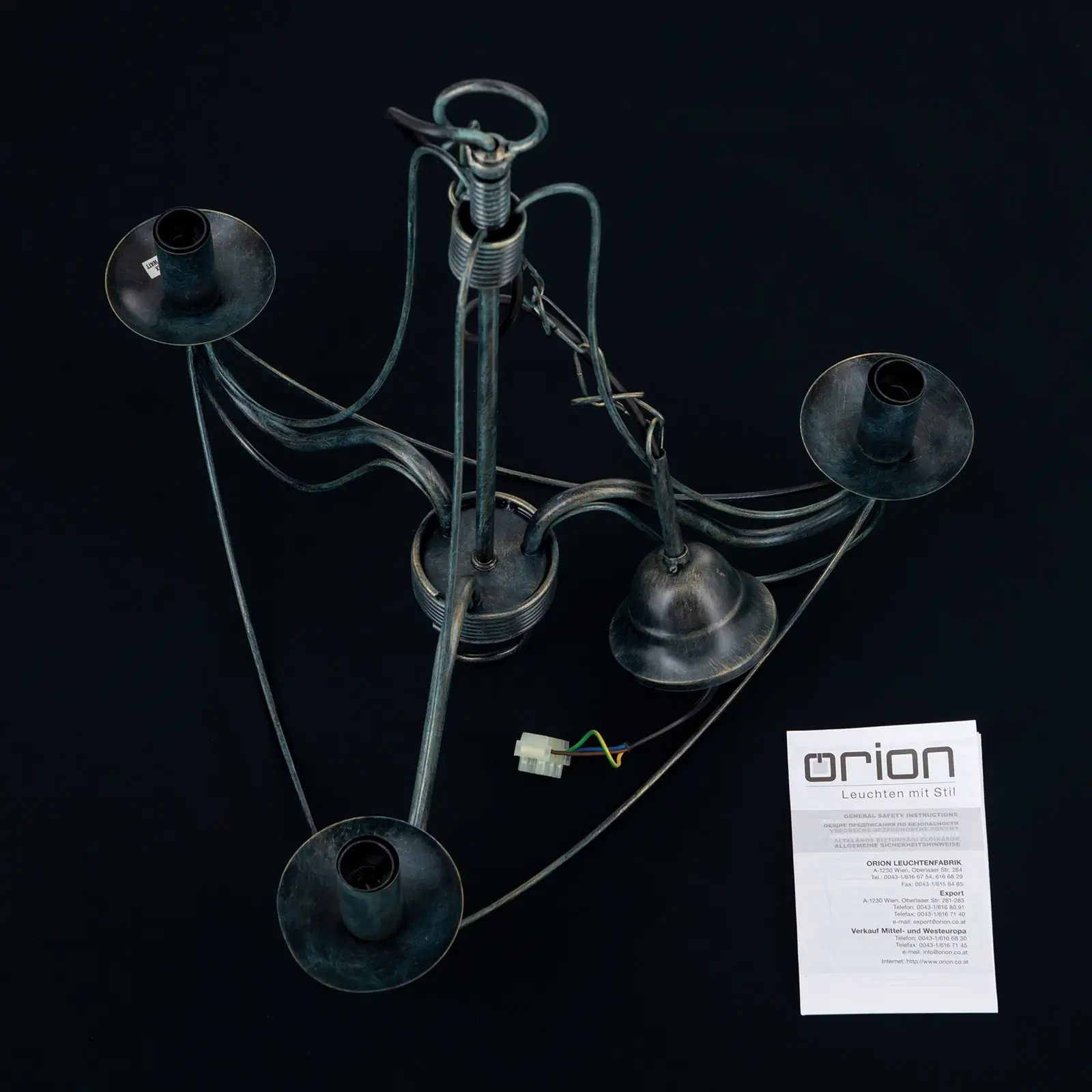 Luster VELA, 3 izvora svetla, antik - 8