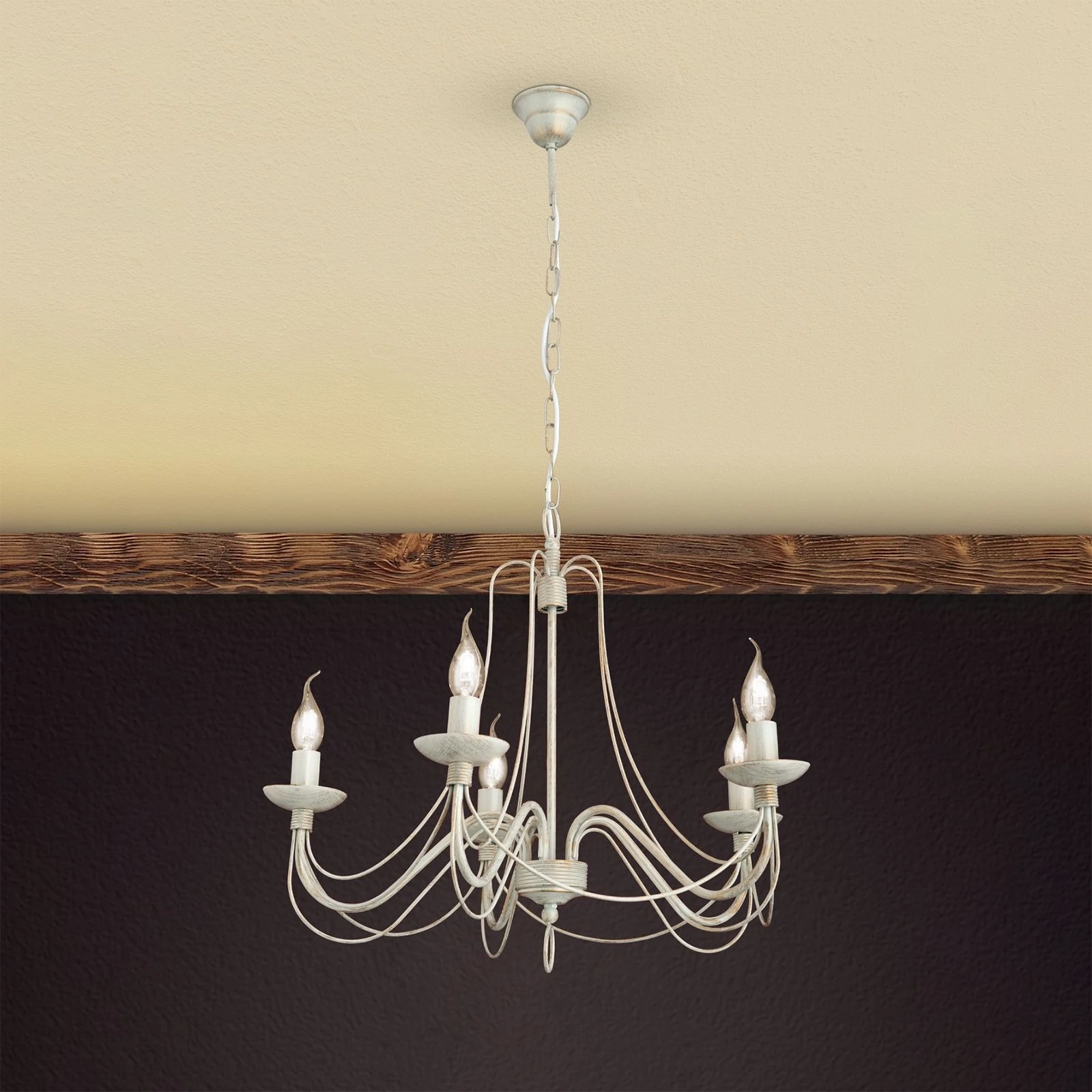 Luster VELA, 5 izvora svetla, slonovača–zlato - 3