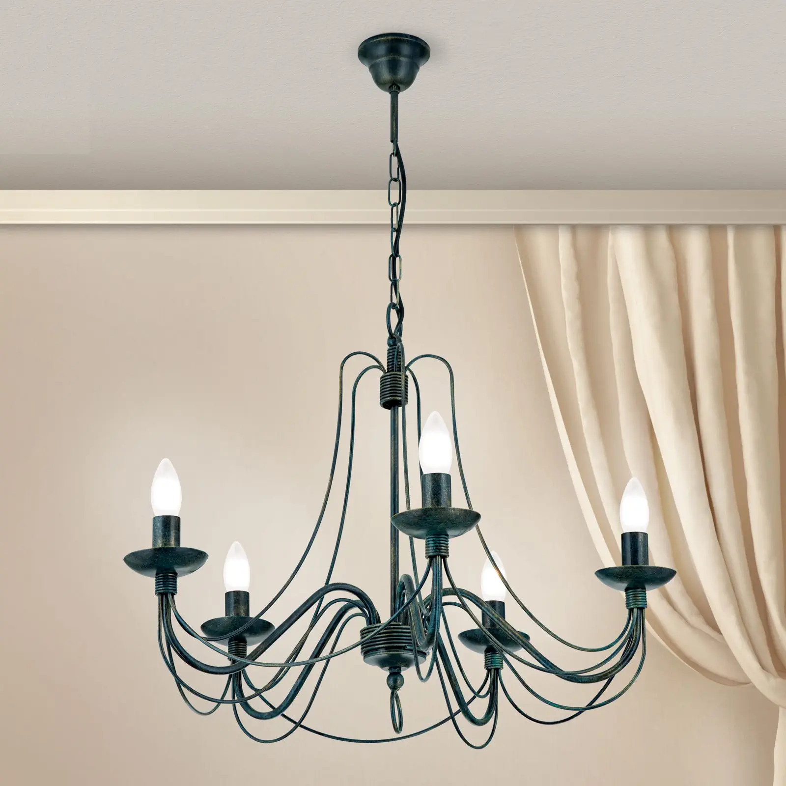 Luster VELA, 5 izvora svetla, antik - 2