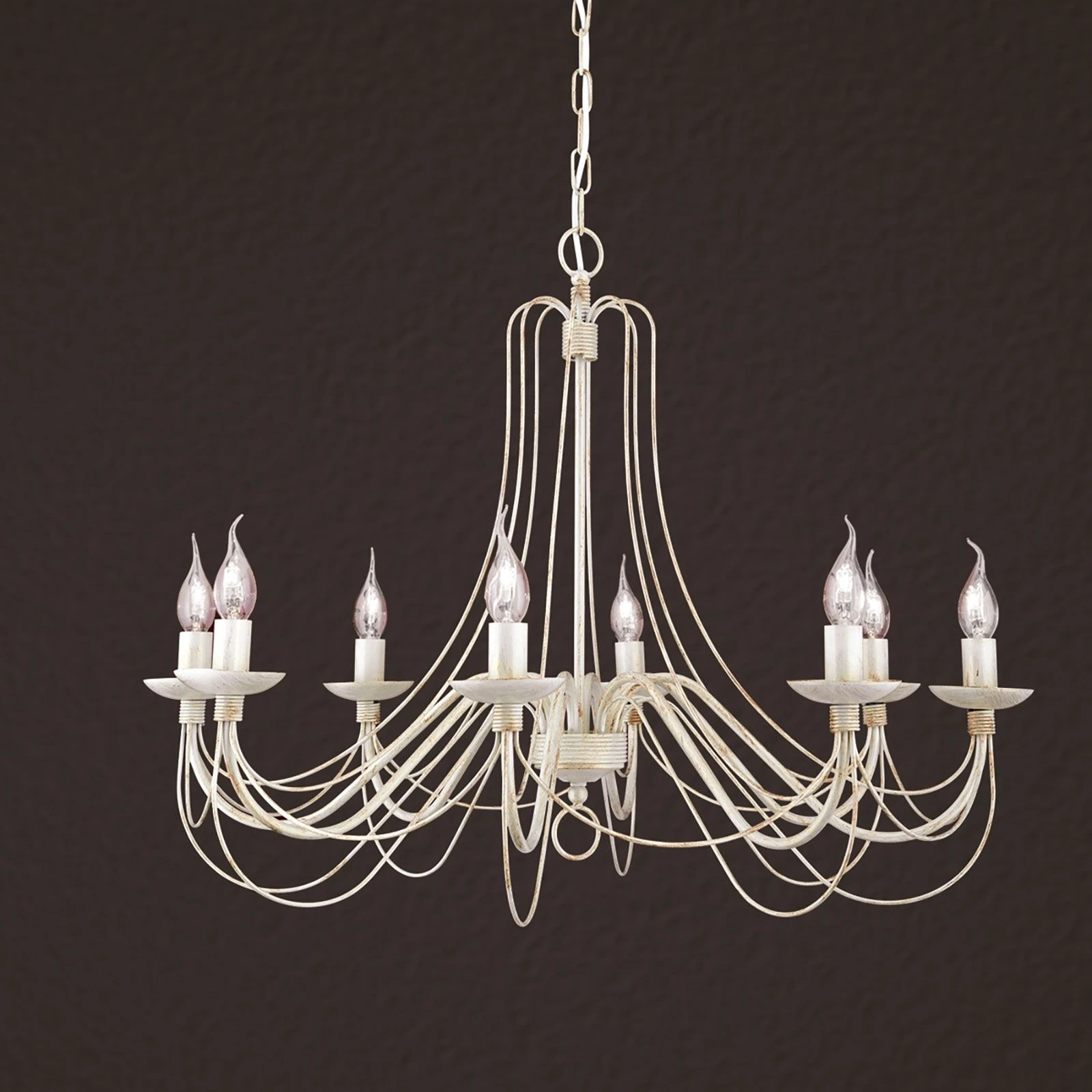 Luster VELA, 8 izvora svetla, slonovača–zlato