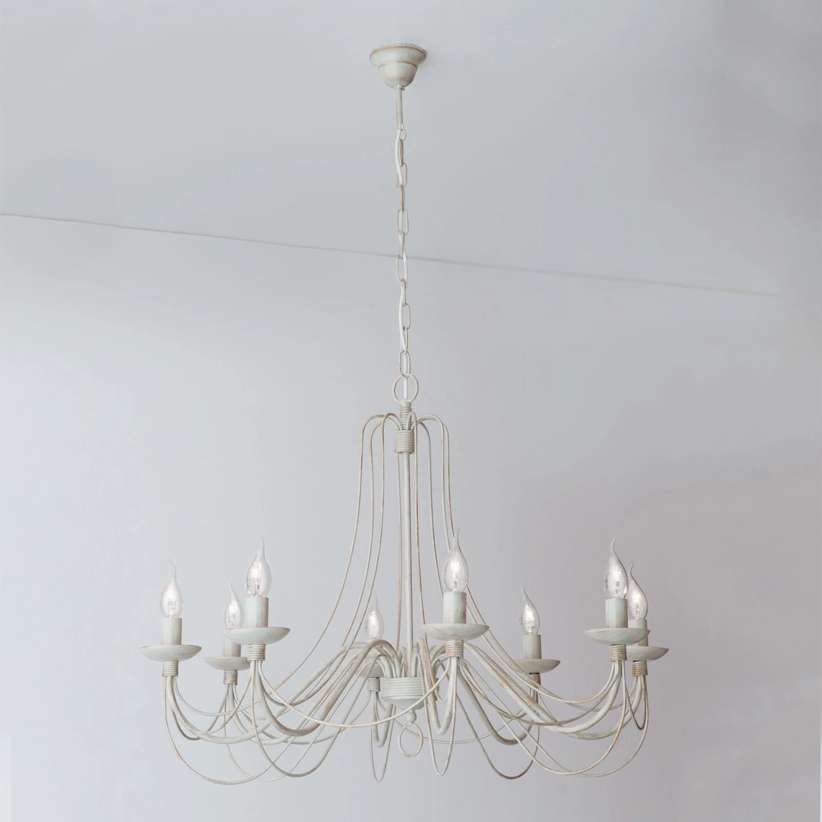 Luster VELA, 8 izvora svetla, slonovača–zlato - 5