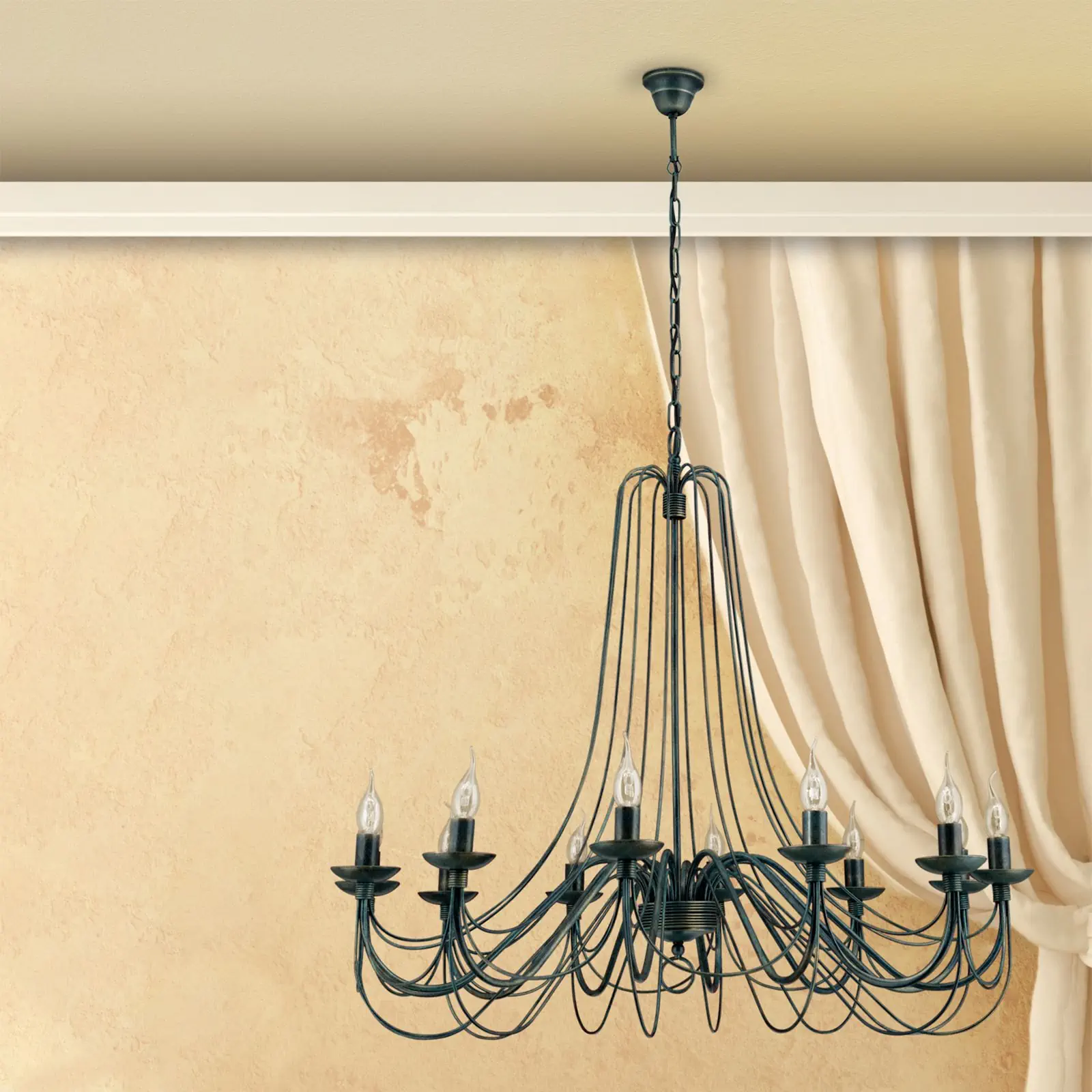 Luster VELA, 12 izvora svetla, antik - 5