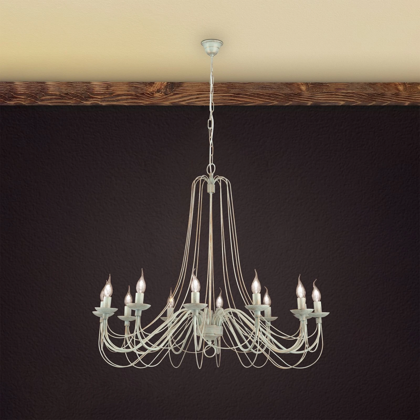 Luster VELA, 12 izvora svetla, slonovača–zlato - 3