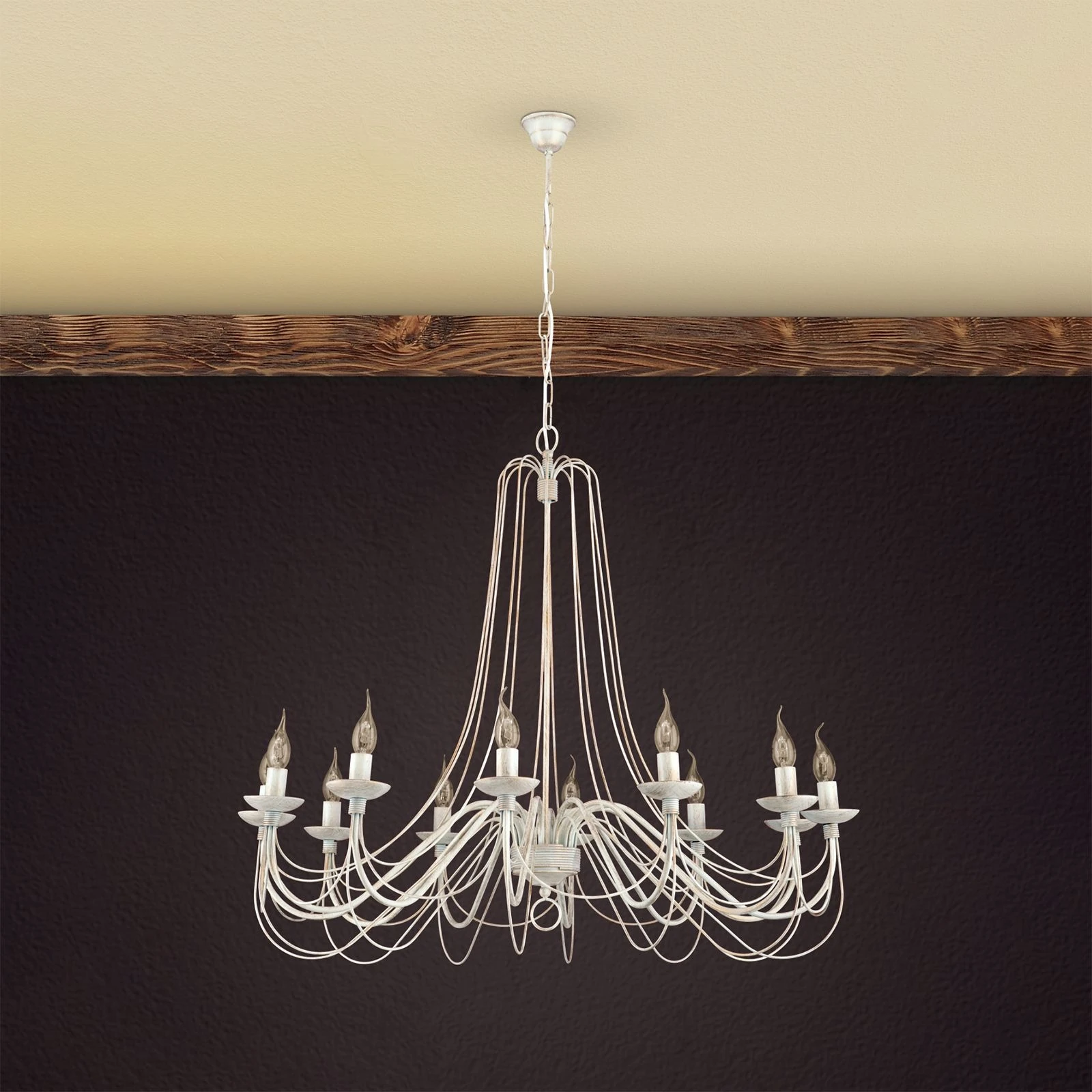 Luster VELA, 12 izvora svetla, slonovača–zlato - 4