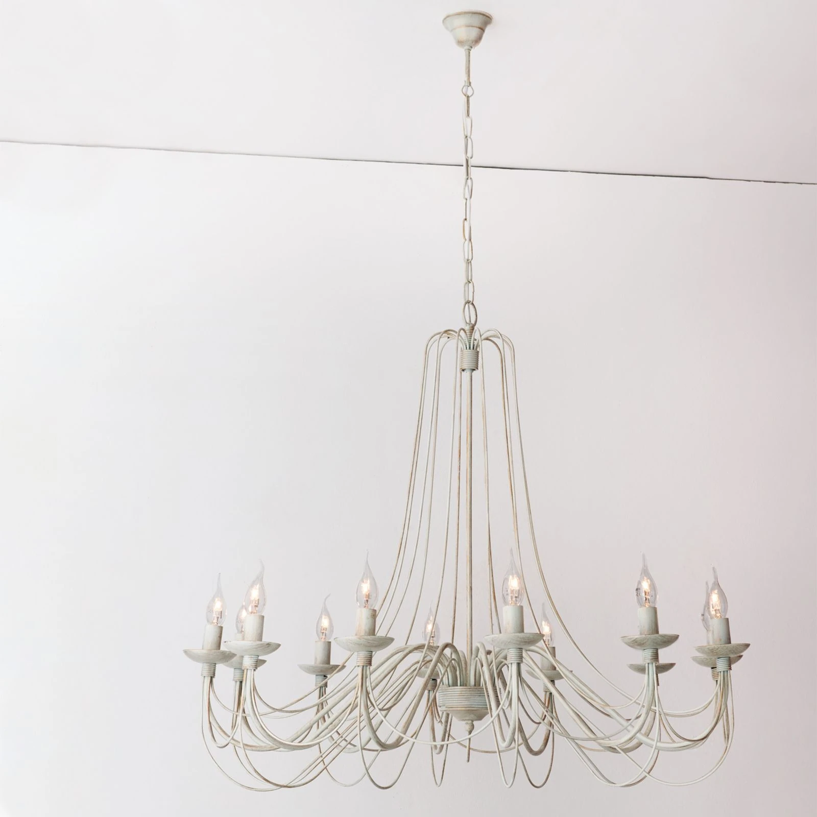 Luster VELA, 12 izvora svetla, slonovača–zlato - 5