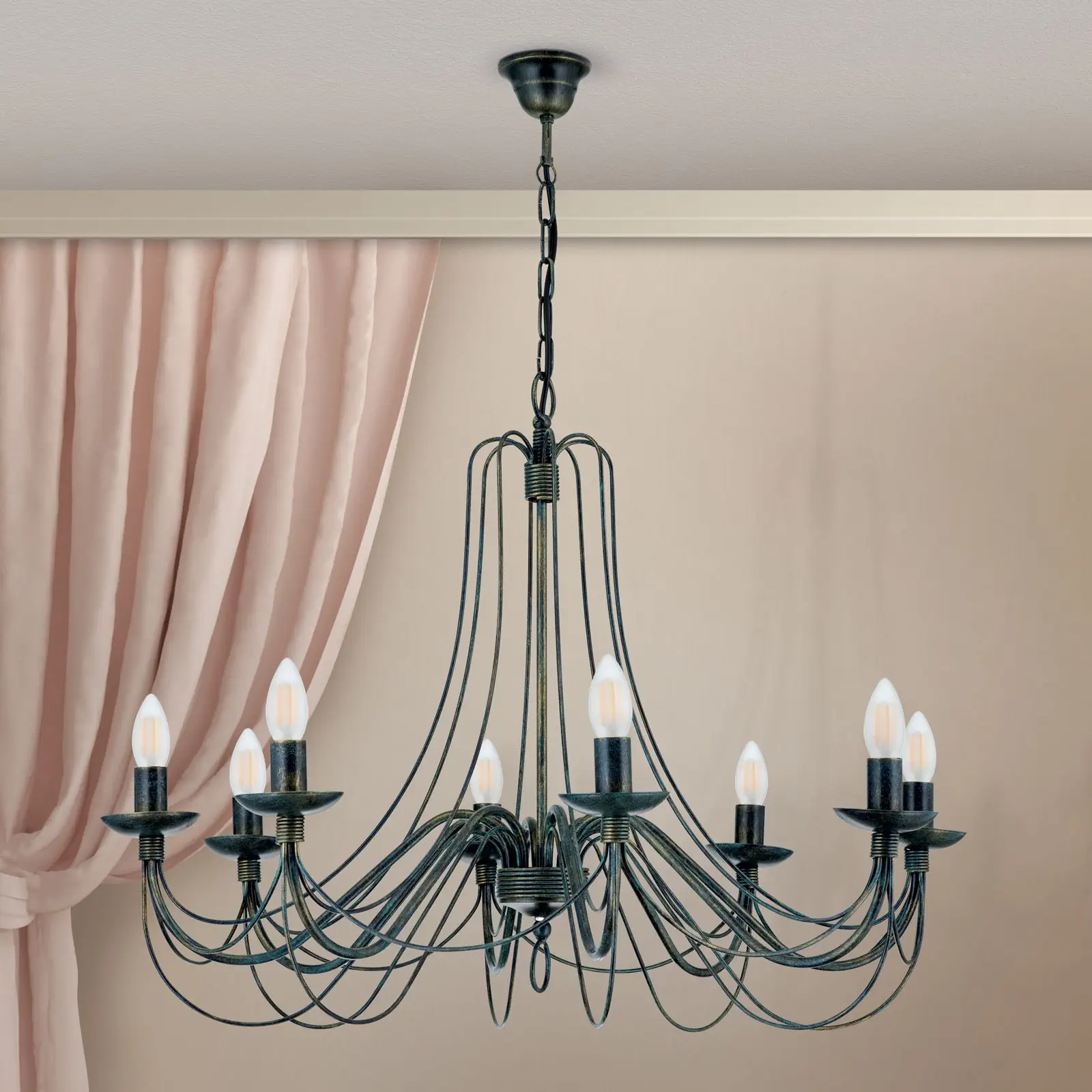 Luster VELA, 8 izvora svetla, antik - 3