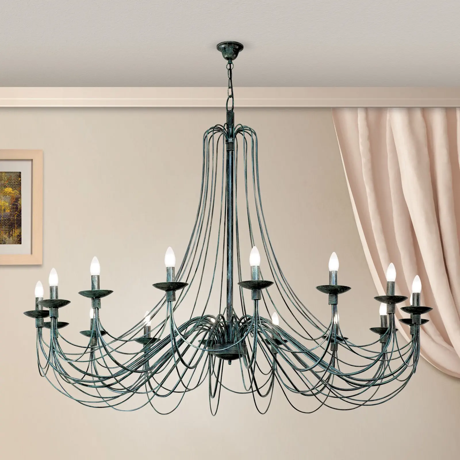 Luster VELA, 16 izvora svetla, antik - 2