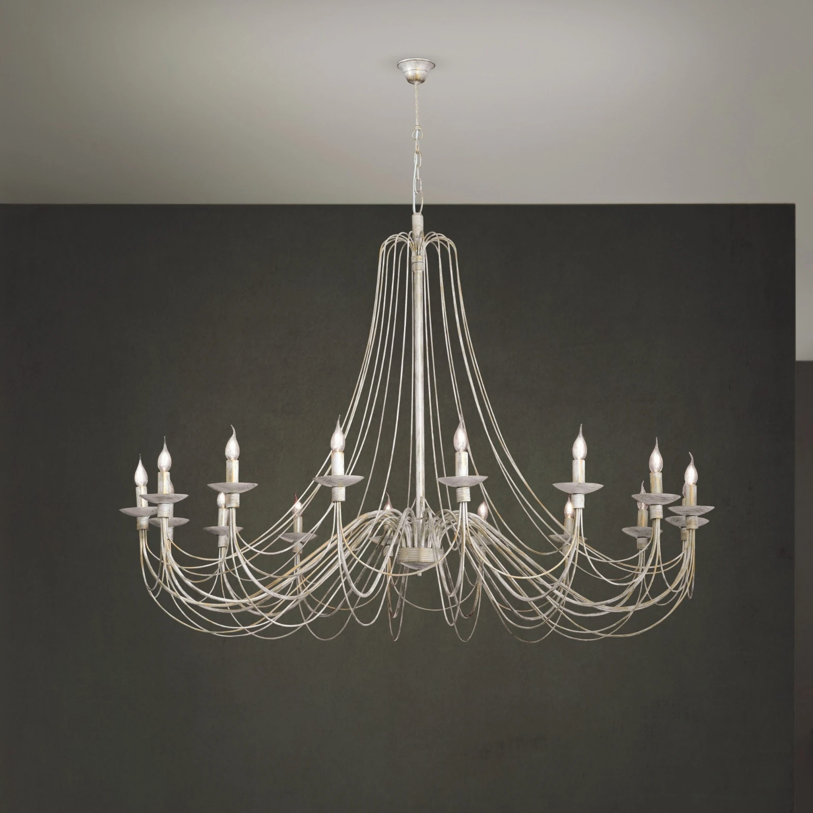 Luster VELA, 16 izvora svetla, slonovača–zlato