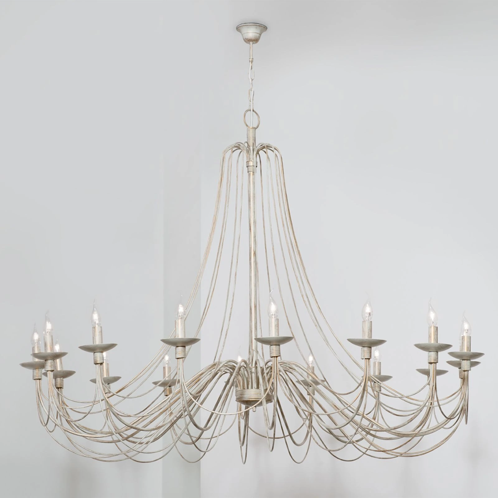 Luster VELA, 16 izvora svetla, slonovača–zlato - 7