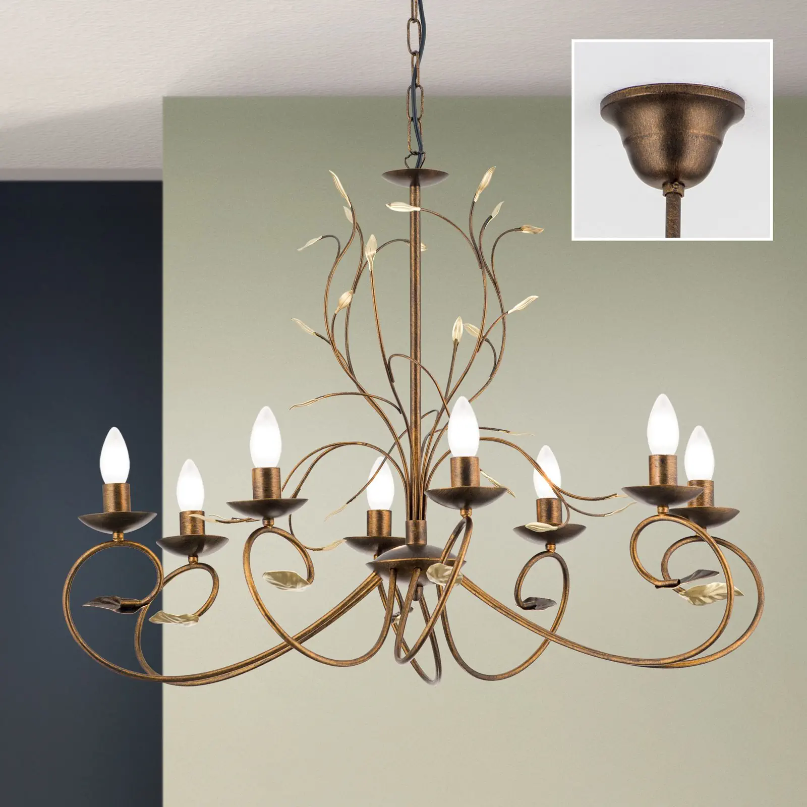 Luster LUCA, 8 izvora svetla, antik - 2