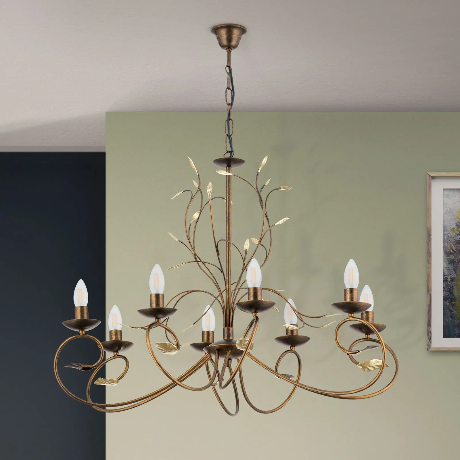 Luster LUCA, 8 izvora svetla, antik - 3