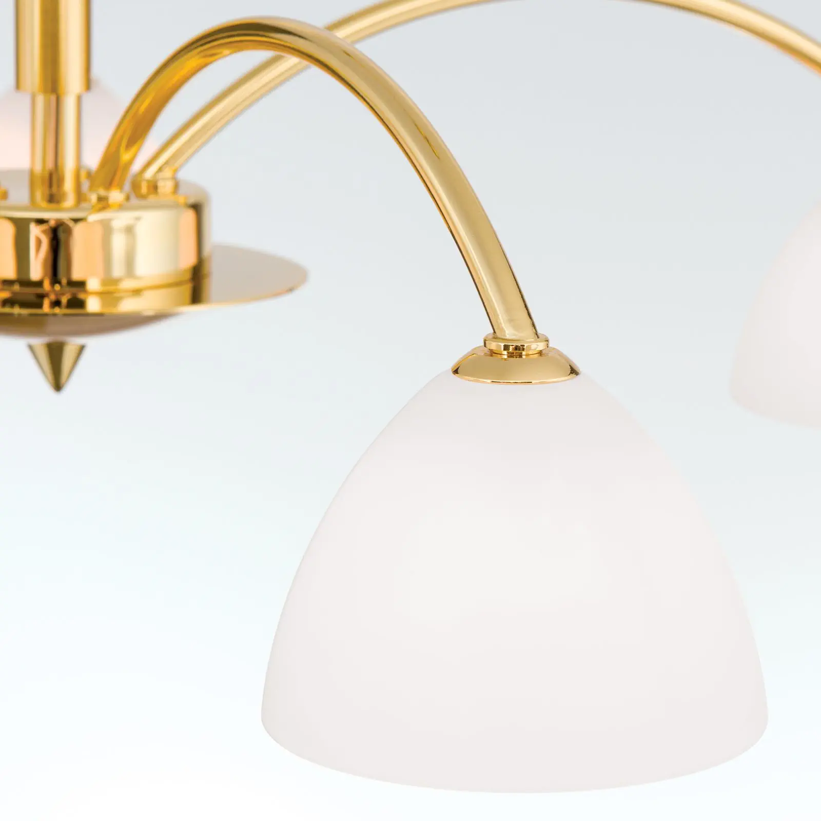 Luster OPALDESIGN, 5 izvora svetla, mat zlatna, sa opalnim staklom - 6