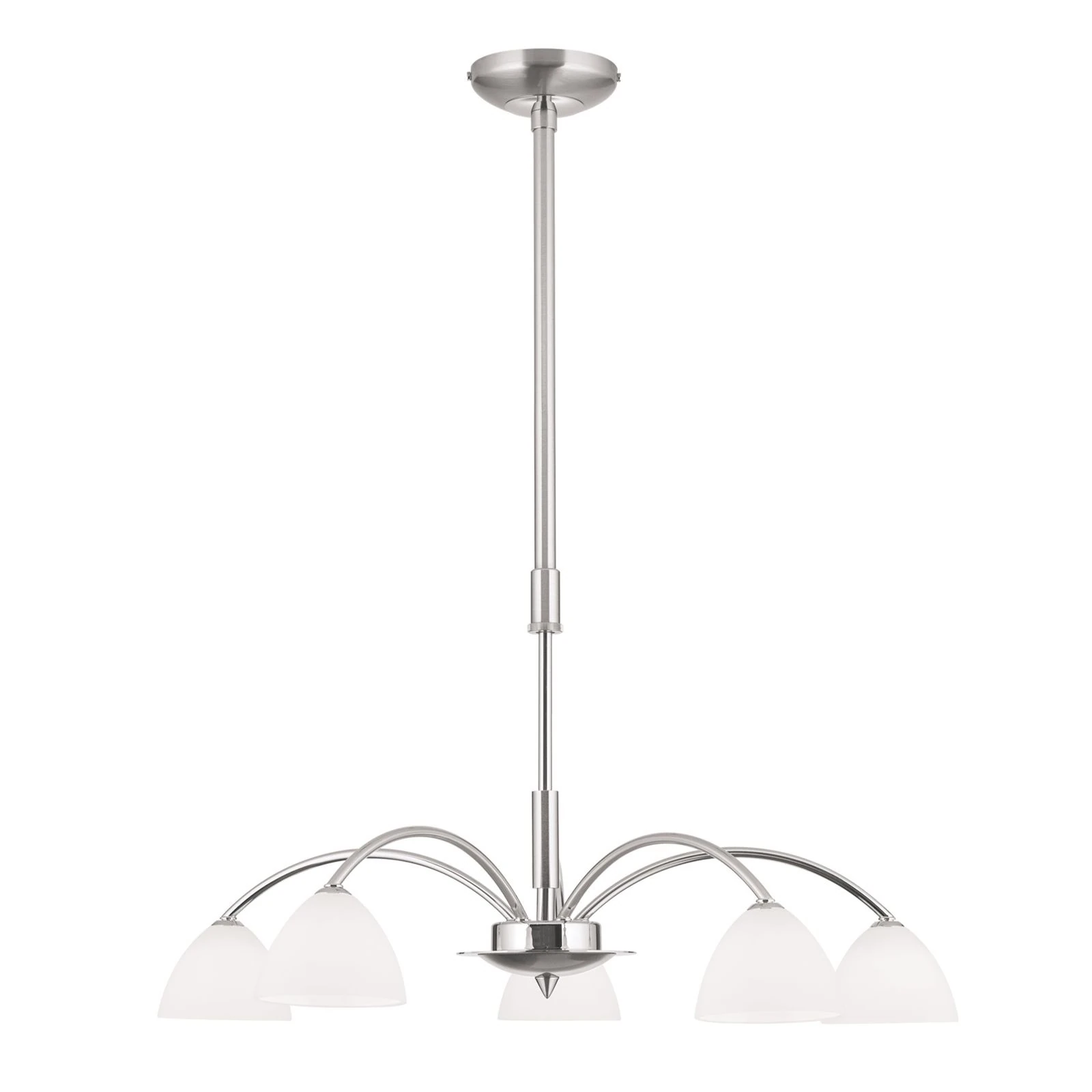 Luster OPALDESIGN, 5 izvora svetla, saten hrom, opalno staklo - 4