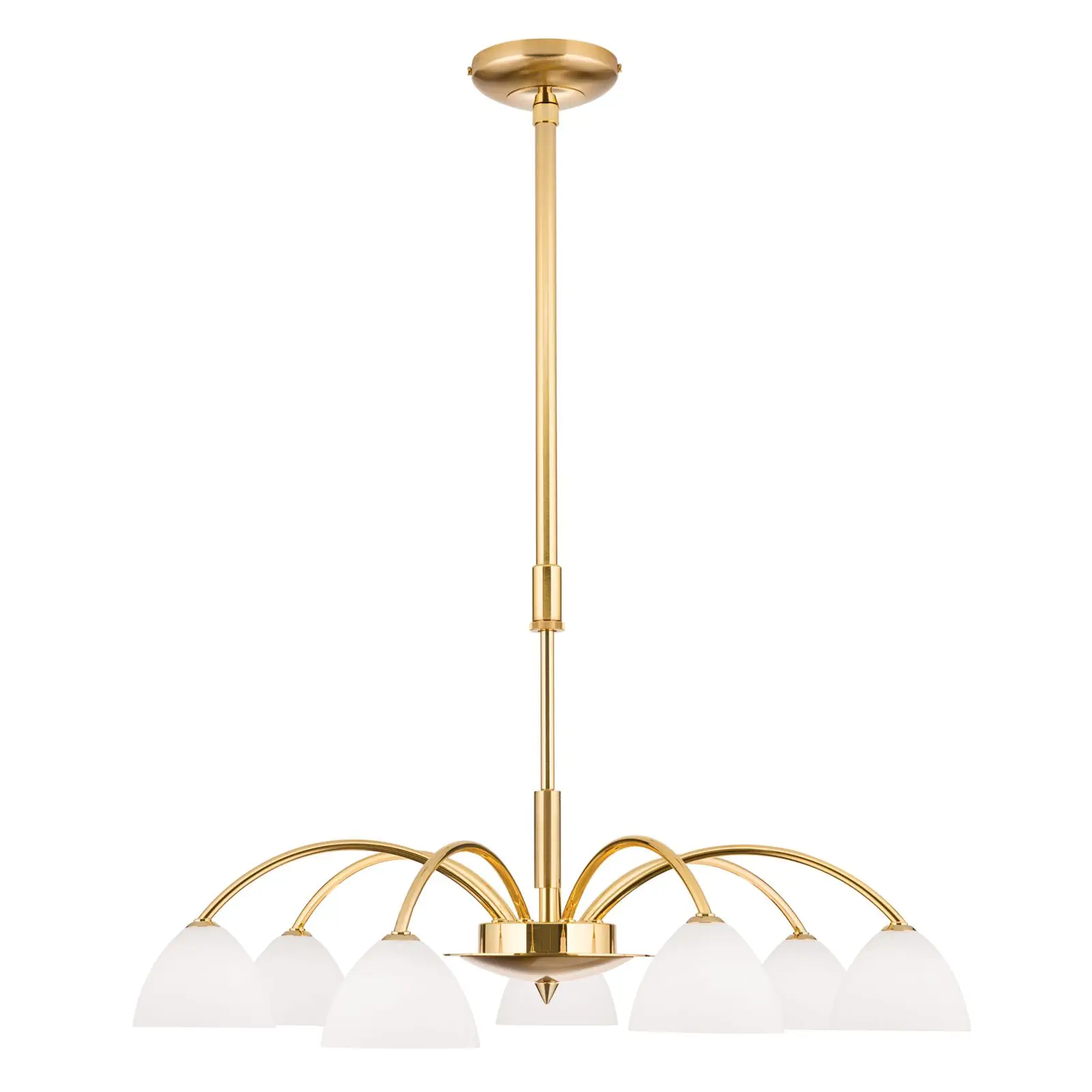 Luster OPALDESIGN, 7 izvora svetla, mat zlatna, sa opalnim staklom - 4