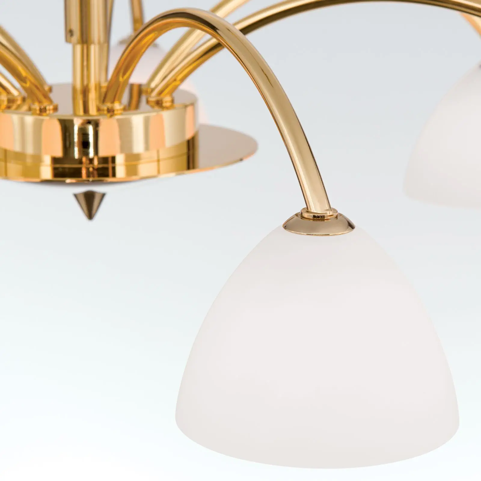 Luster OPALDESIGN, 7 izvora svetla, mat zlatna, sa opalnim staklom - 6