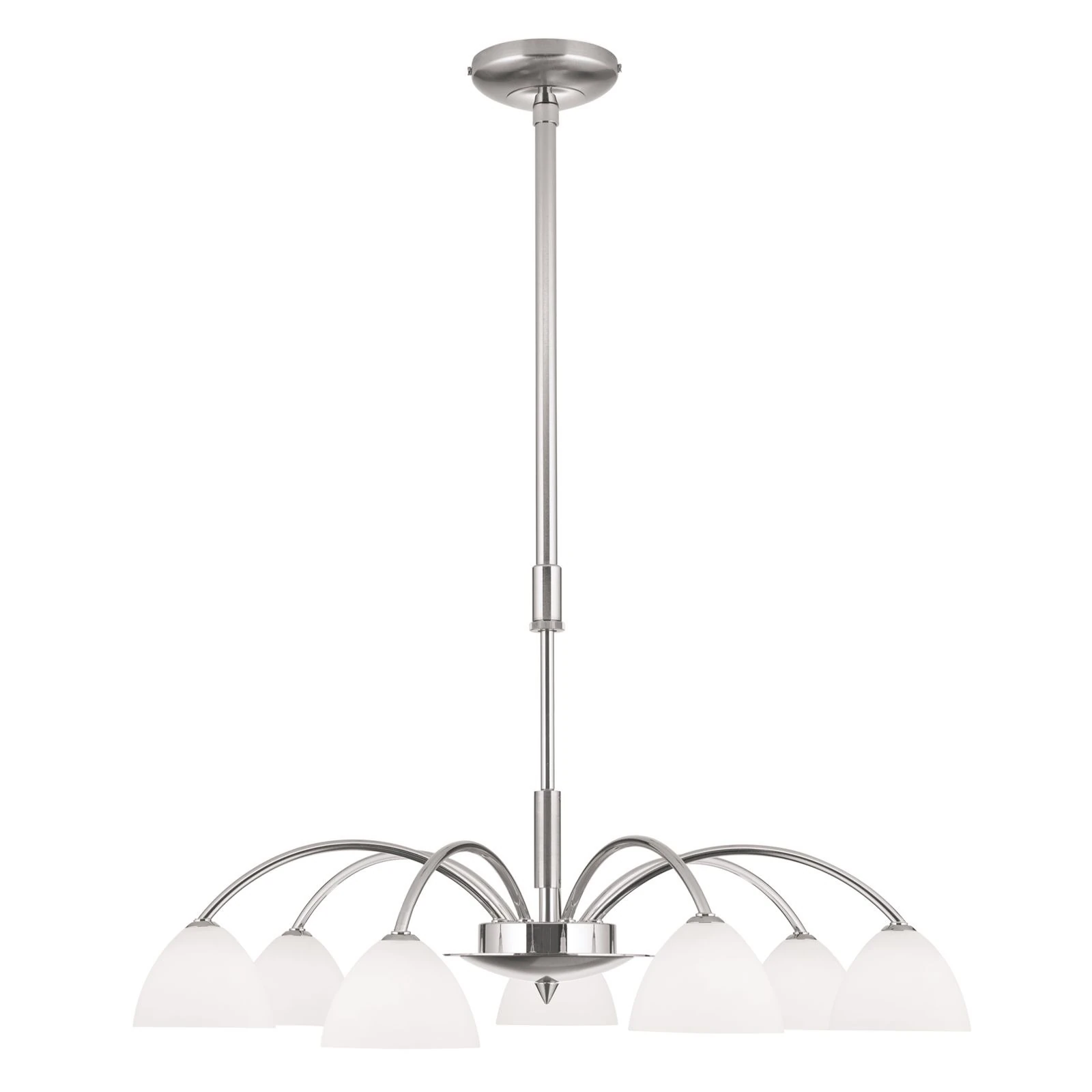 Luster OPALDESIGN, 7 izvora svetla, saten hrom, opalno staklo - 4