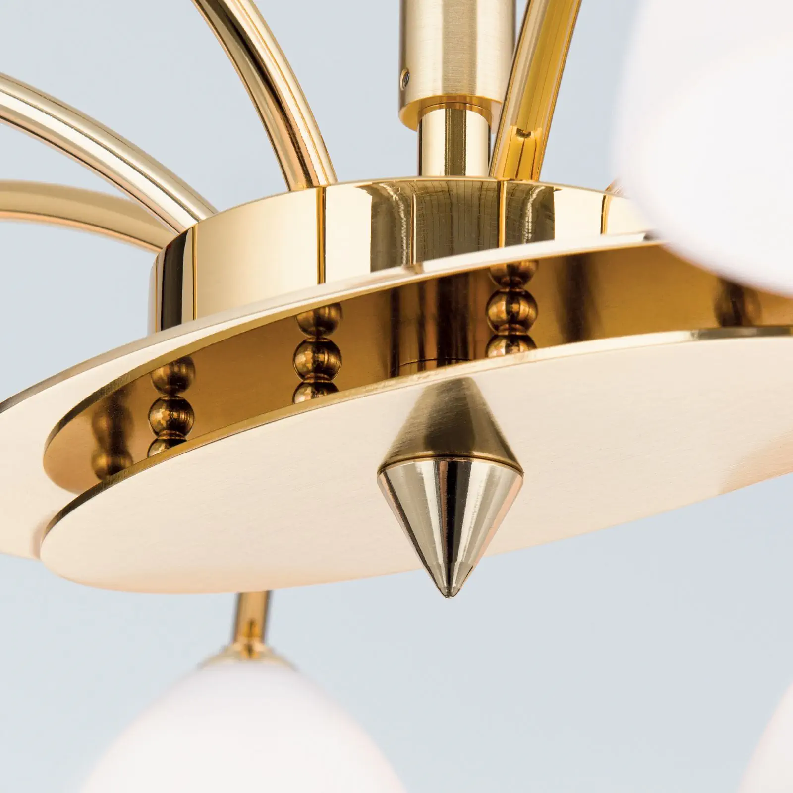 Luster OPALDESIGN, 8 izvora svetla, mat zlatna, sa opalnim staklom - 5