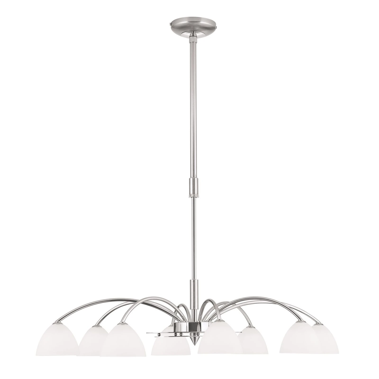 Luster OPALDESIGN, 8 izvora svetla, saten hrom, opalno staklo - 4