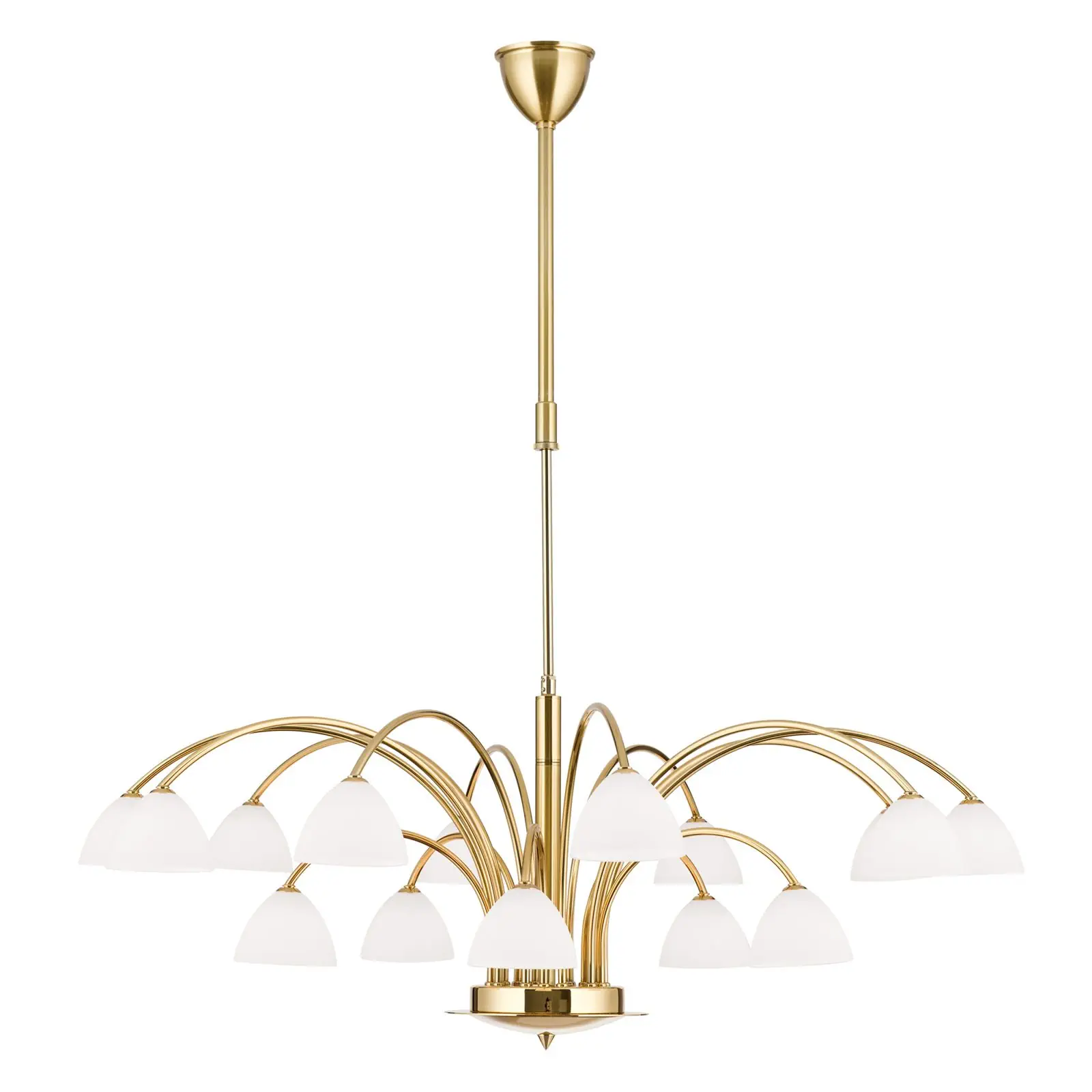 Luster OPALDESIGN, 15 izvora svetla, mat zlatna, sa opalnim staklom - 4