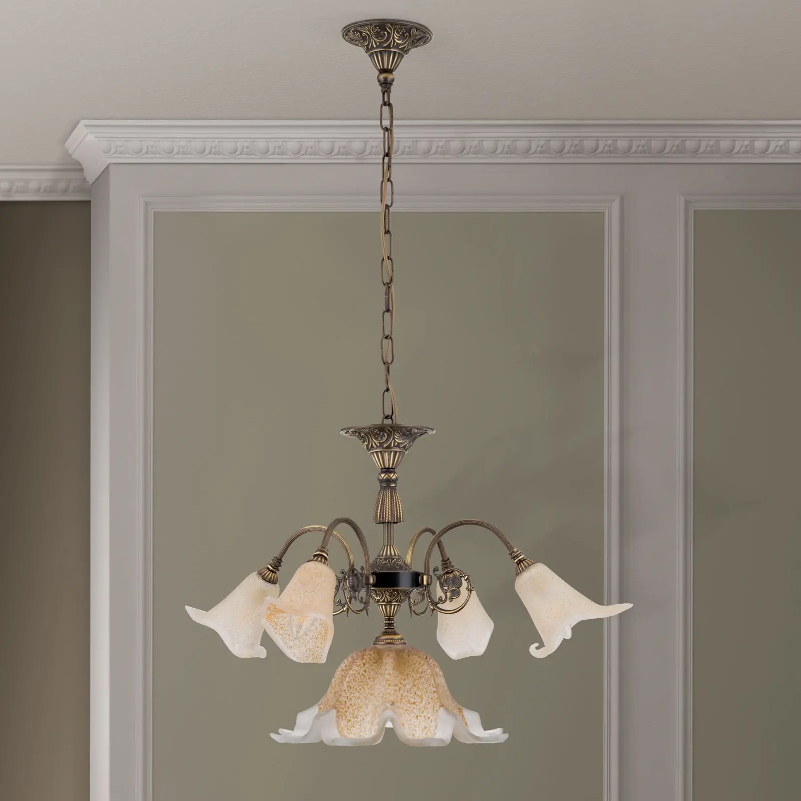 Luster TOSCA, 5 izvora svetla, antik mesing - 3