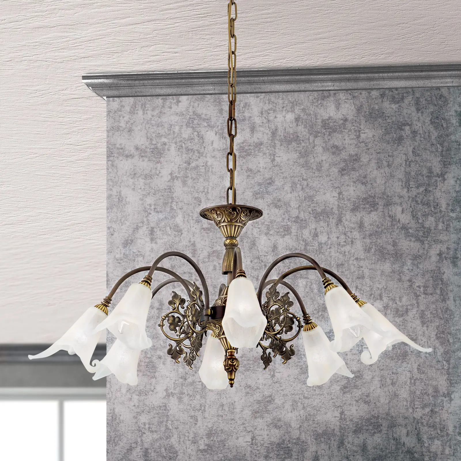 Luster TOSCA, 8 izvora svetla, antik patina - 2