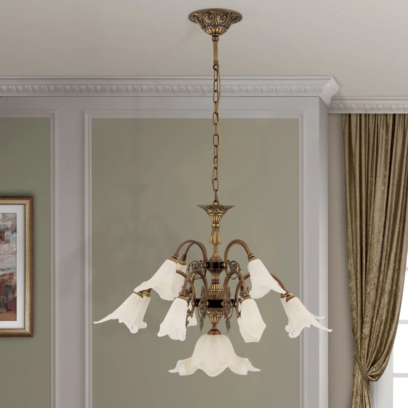 Luster TOSCA, 13 izvora svetla, antik patina - 3