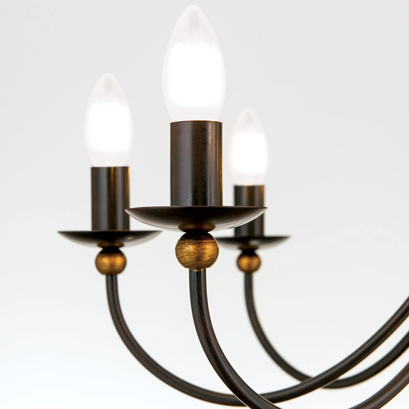 Luster GIOVANNI, 8 izvora svetla, antik braon, zlatna - 5