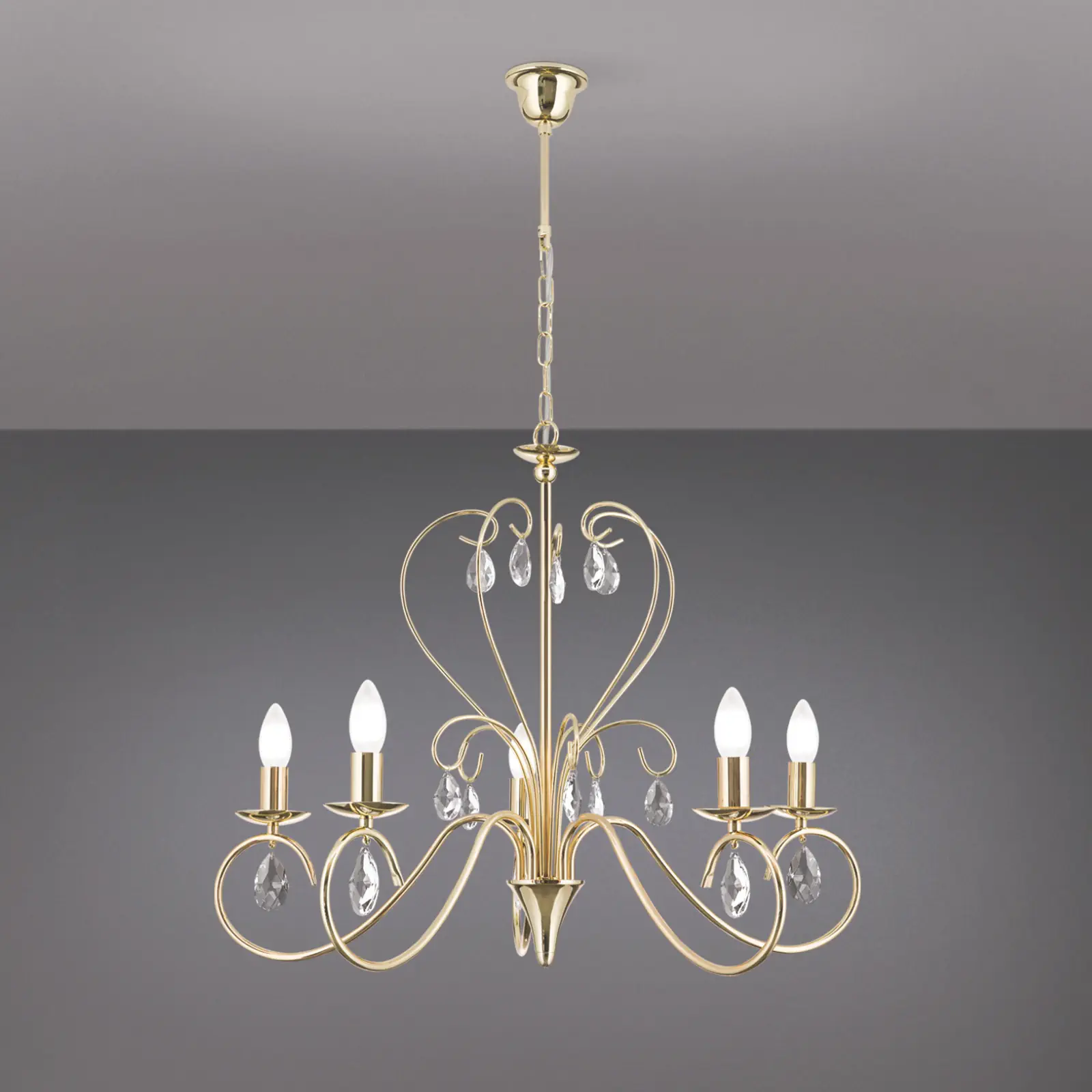 Luster ALESSIA, 5 izvora svetla, zlato - 1