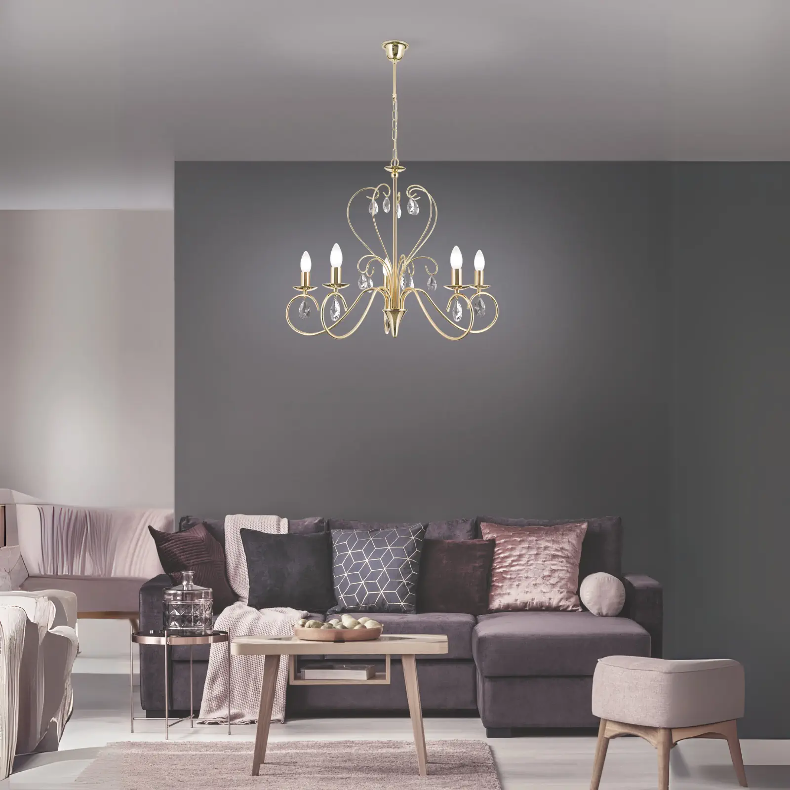 Luster ALESSIA, 5 izvora svetla, zlato - 10