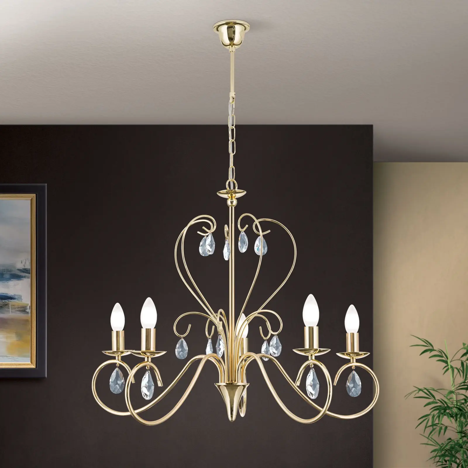 Luster ALESSIA, 5 izvora svetla, zlato - 2