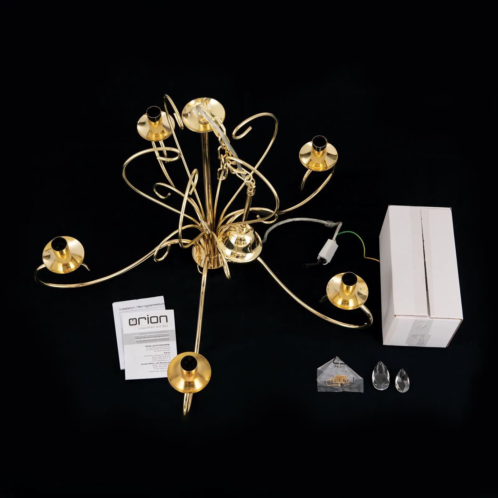 Luster ALESSIA, 5 izvora svetla, zlato - 9