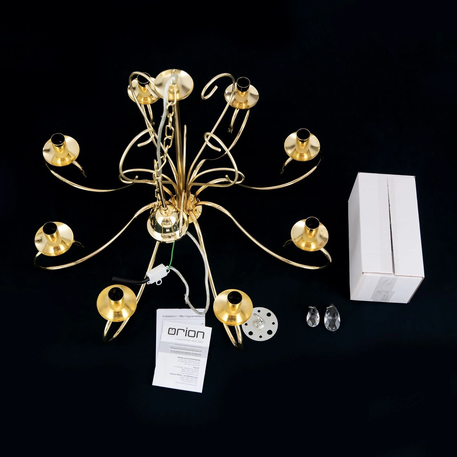 Luster ALESSIA, 8 izvora svetla, 24-karatno pozlaćeno - 8