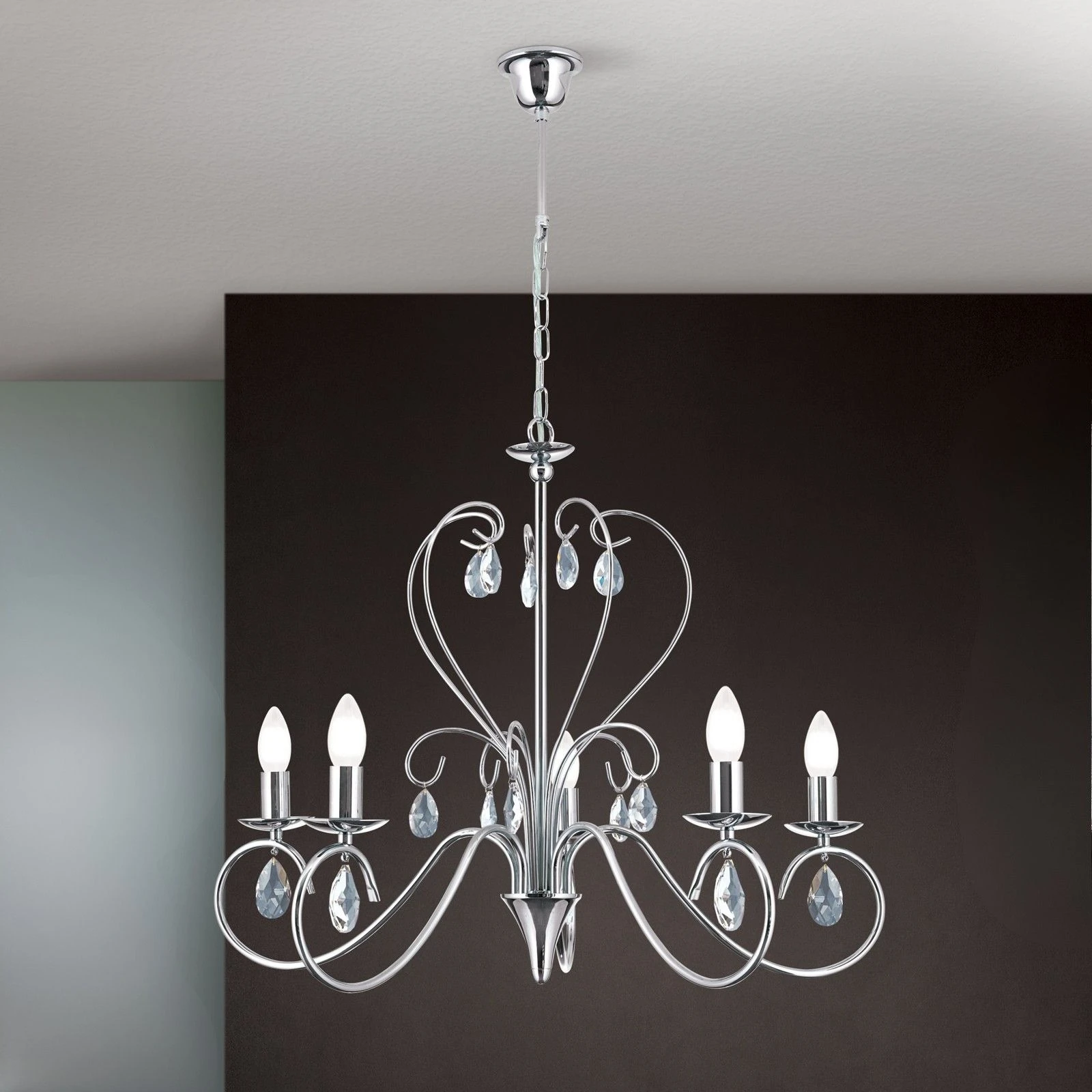 Luster ALESSIA, 5 izvora svetla, hrom - 1