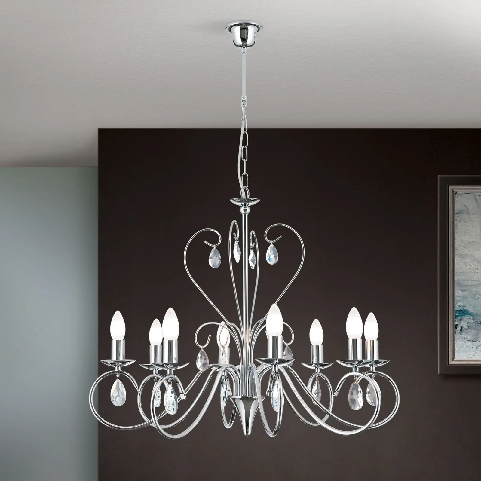 Luster ALESSIA, 8 izvora svetla, hrom - 1