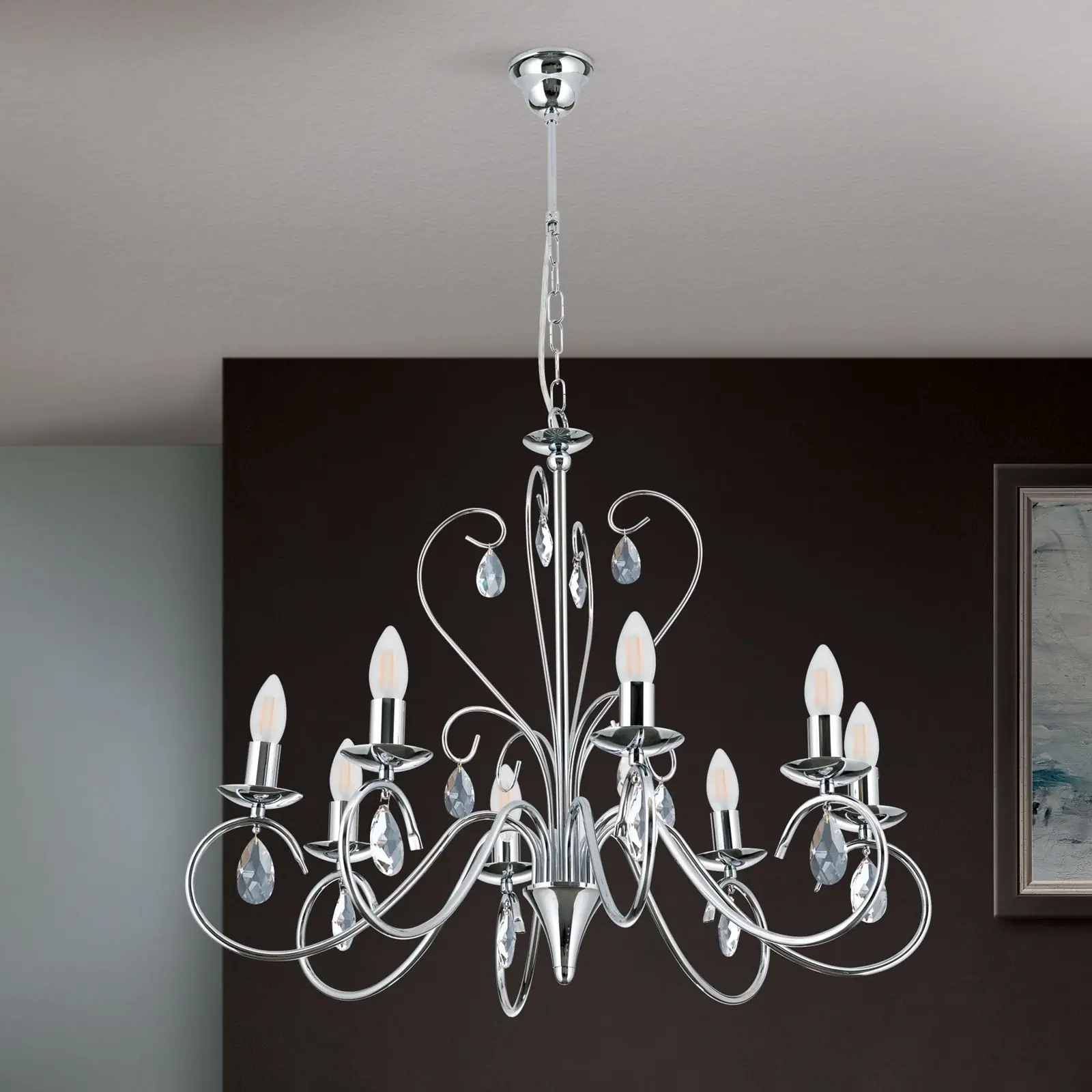 Luster ALESSIA, 8 izvora svetla, hrom - 3
