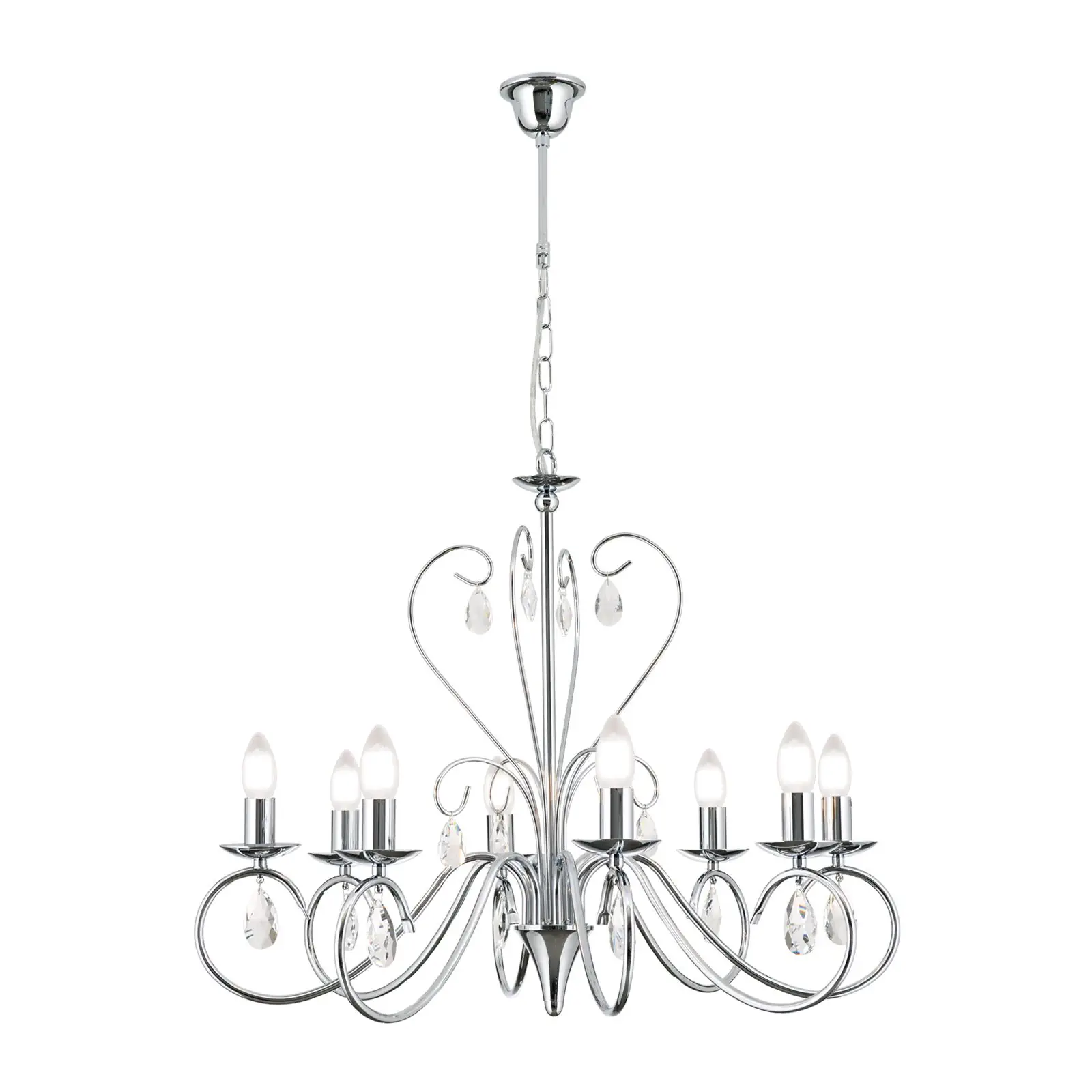 Luster ALESSIA, 8 izvora svetla, hrom - 4