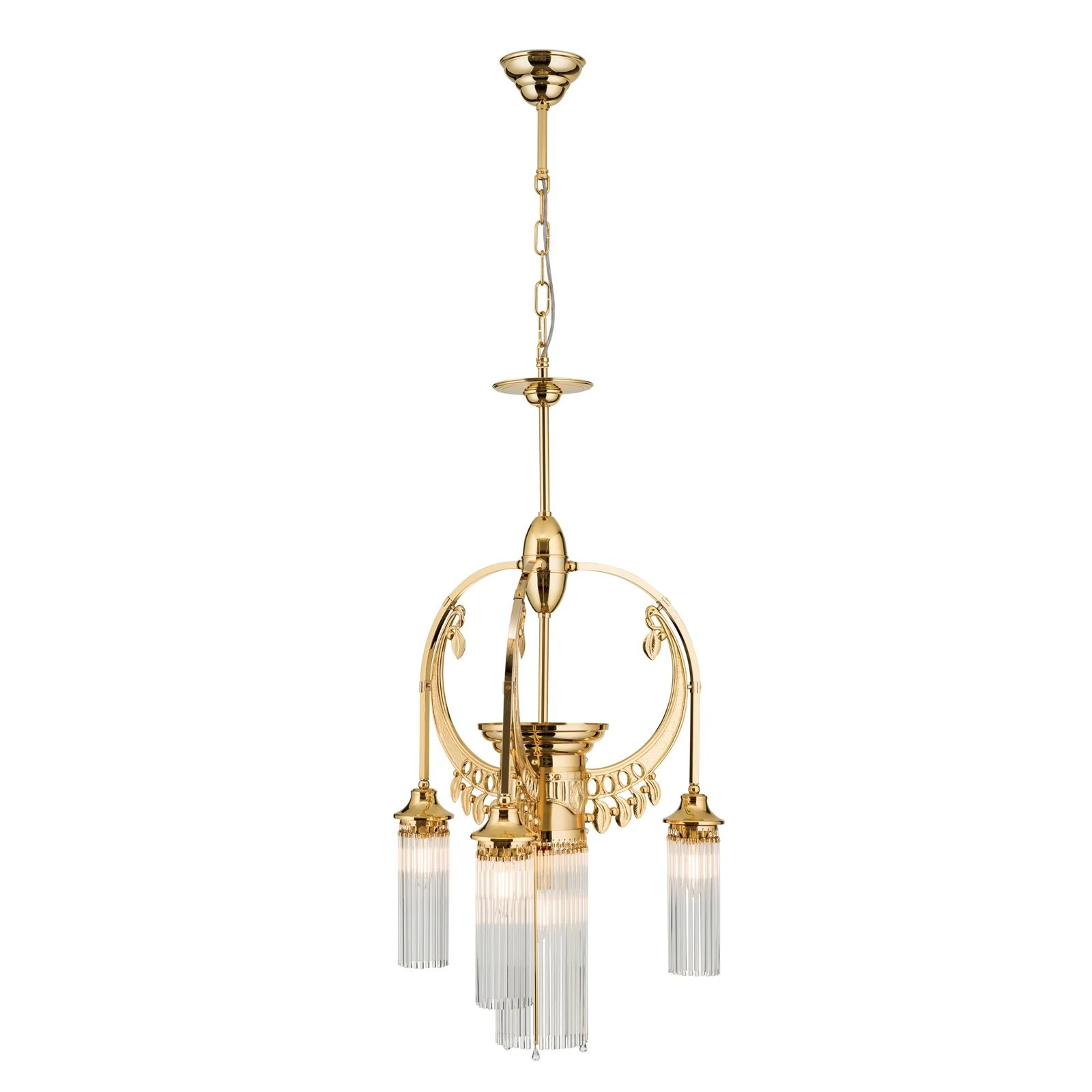 Luster ADELE, 4 izvora svetla, 24-karatno pozlaćen, štapići od kristalnog stakla - 4
