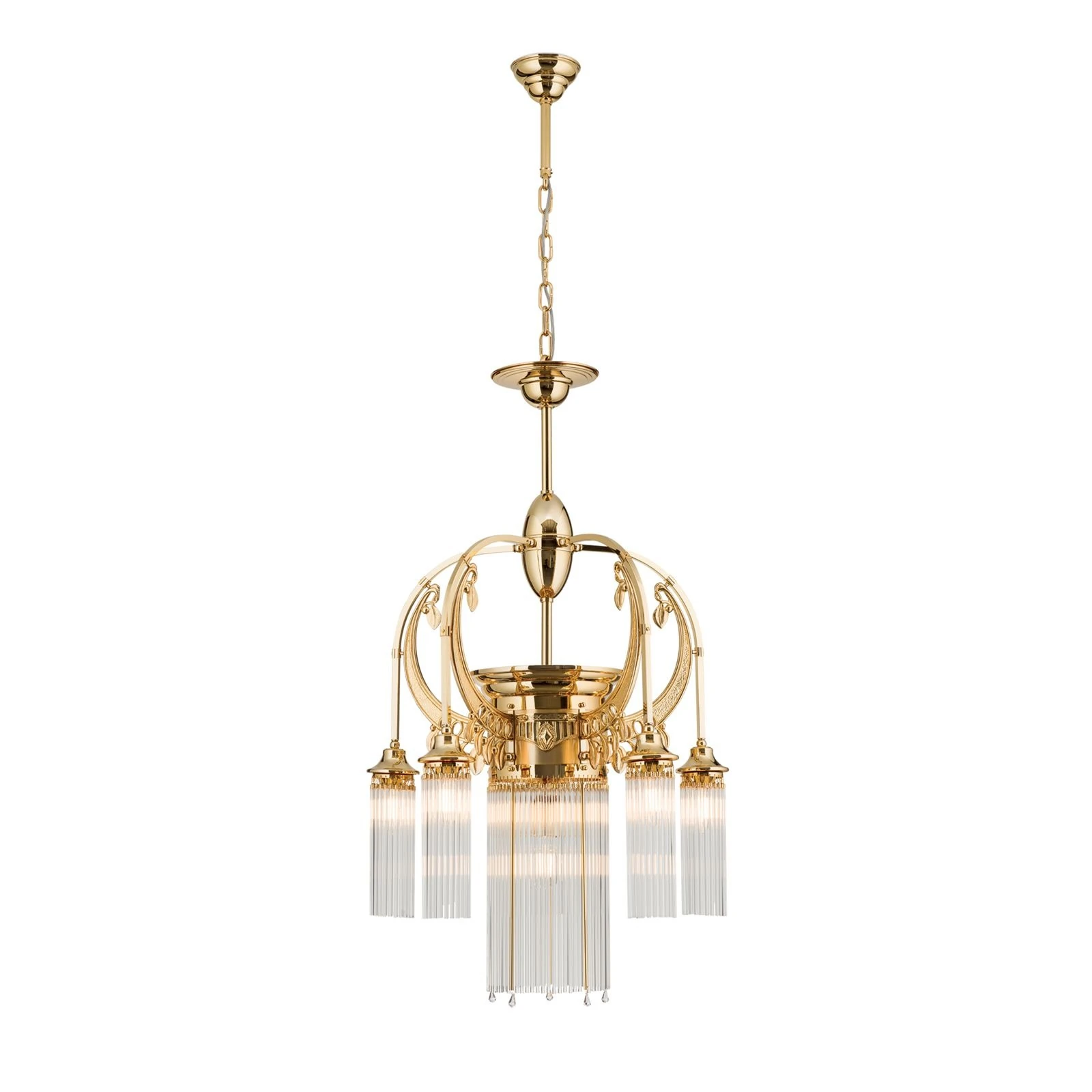 Luster ADELE, 6 izvora svetla, 24-karatno pozlaćen, štapići od kristalnog stakla - 4