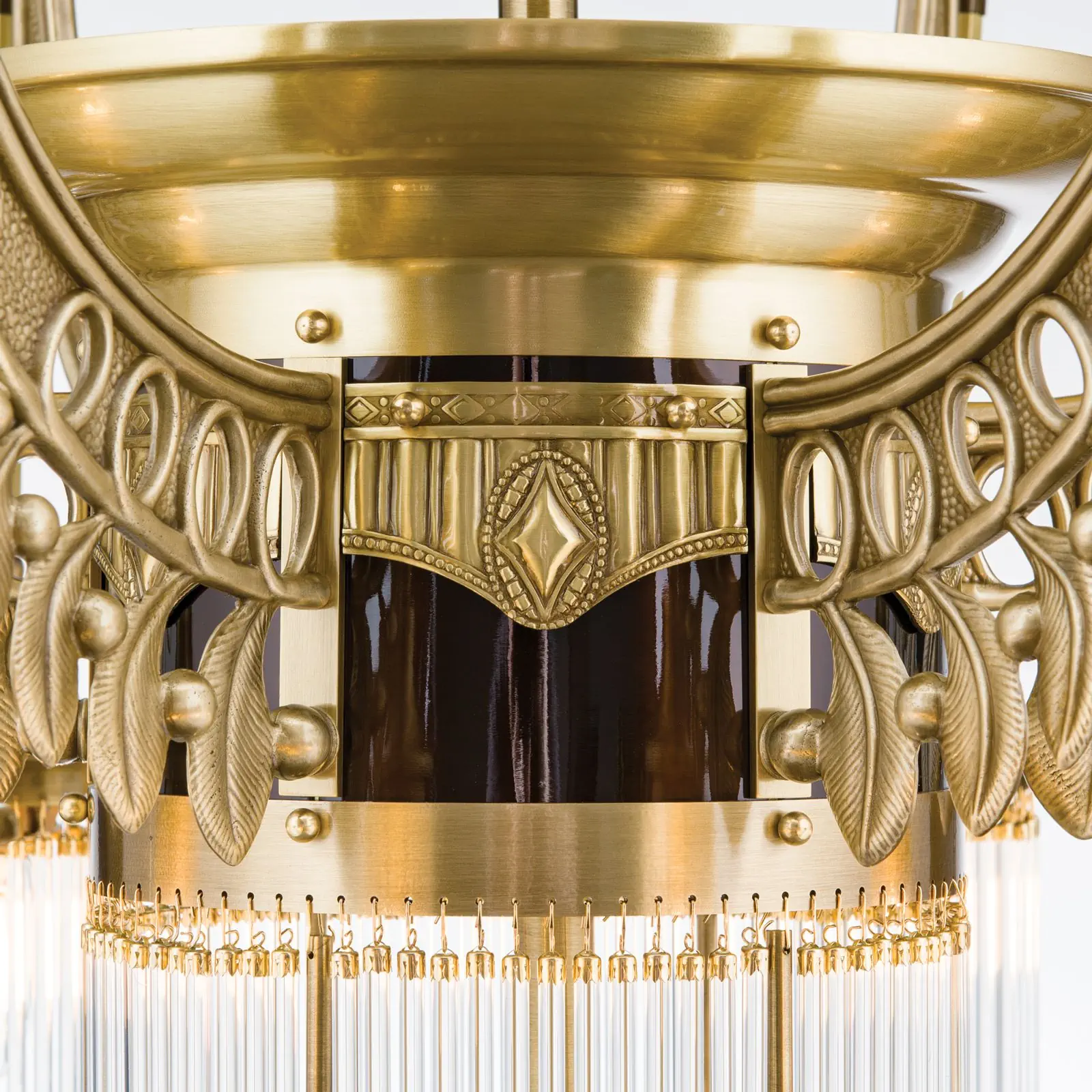 Luster ADELE, 7 izvora svetla, stari mesing, sa staklenim štapićima - 6