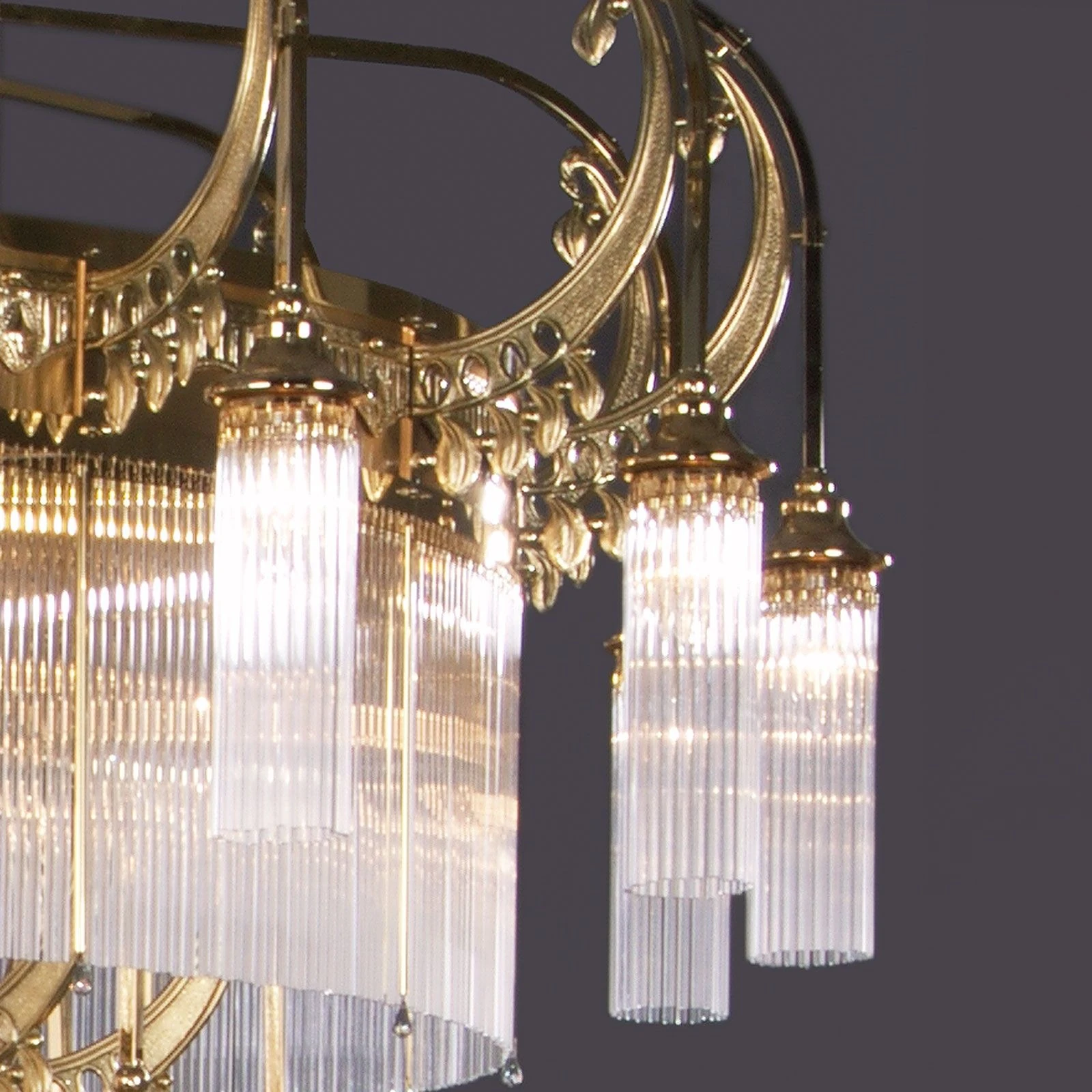 Luster ADELE, 13 izvora svetla, 24-karatno pozlaćen, štapići od kristalnog stakla - 2