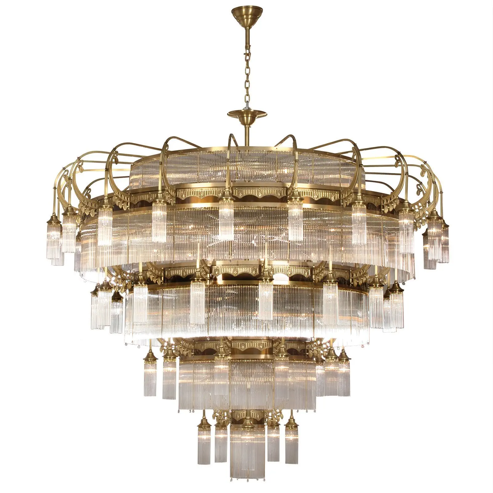 Luster ADELE, 91 izvor svetla, stari mesing, sa staklenim štapićima - 4